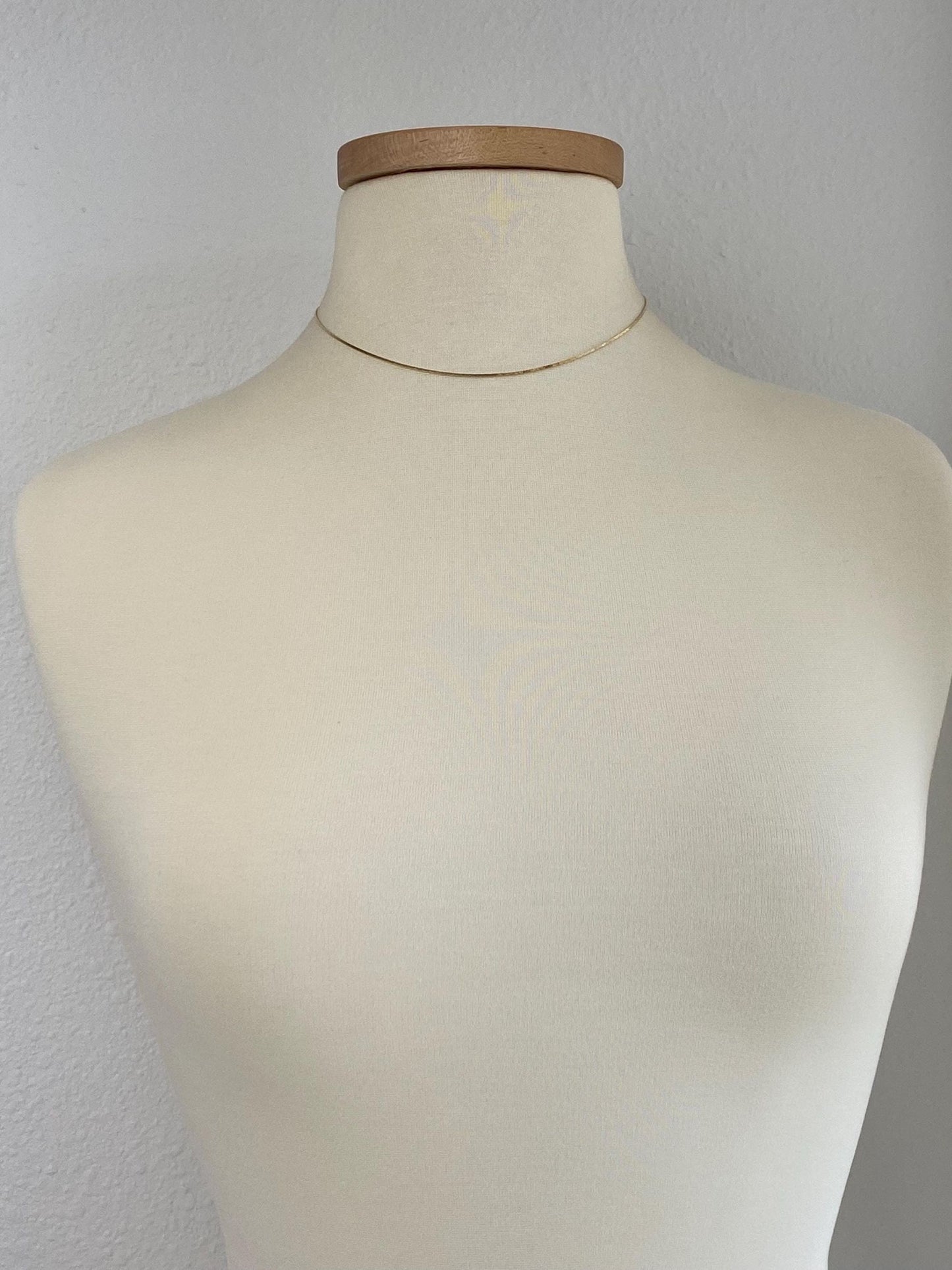 Vintage Solid 14k Yellow Gold Slim Triangle Link Chain Necklace - 16 inches
