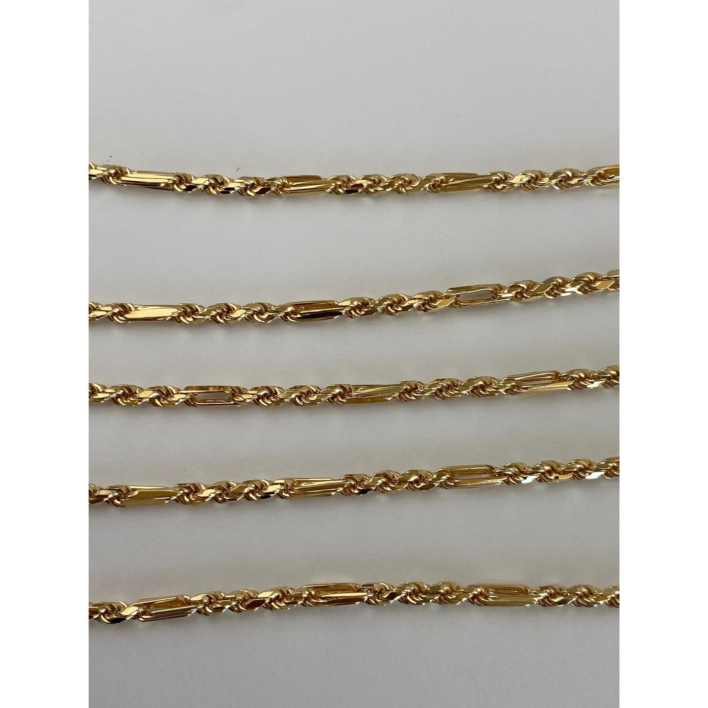 Vintage Solid 14k Yellow Gold Long Fancy Rope Chain Necklace - 30 inches