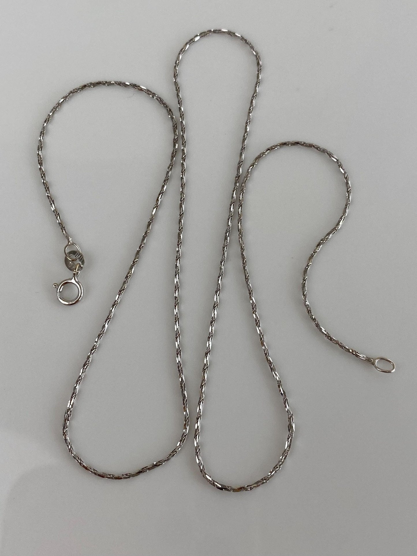 Vintage Solid 18k White Gold Twist Chain Necklace - 18 inches
