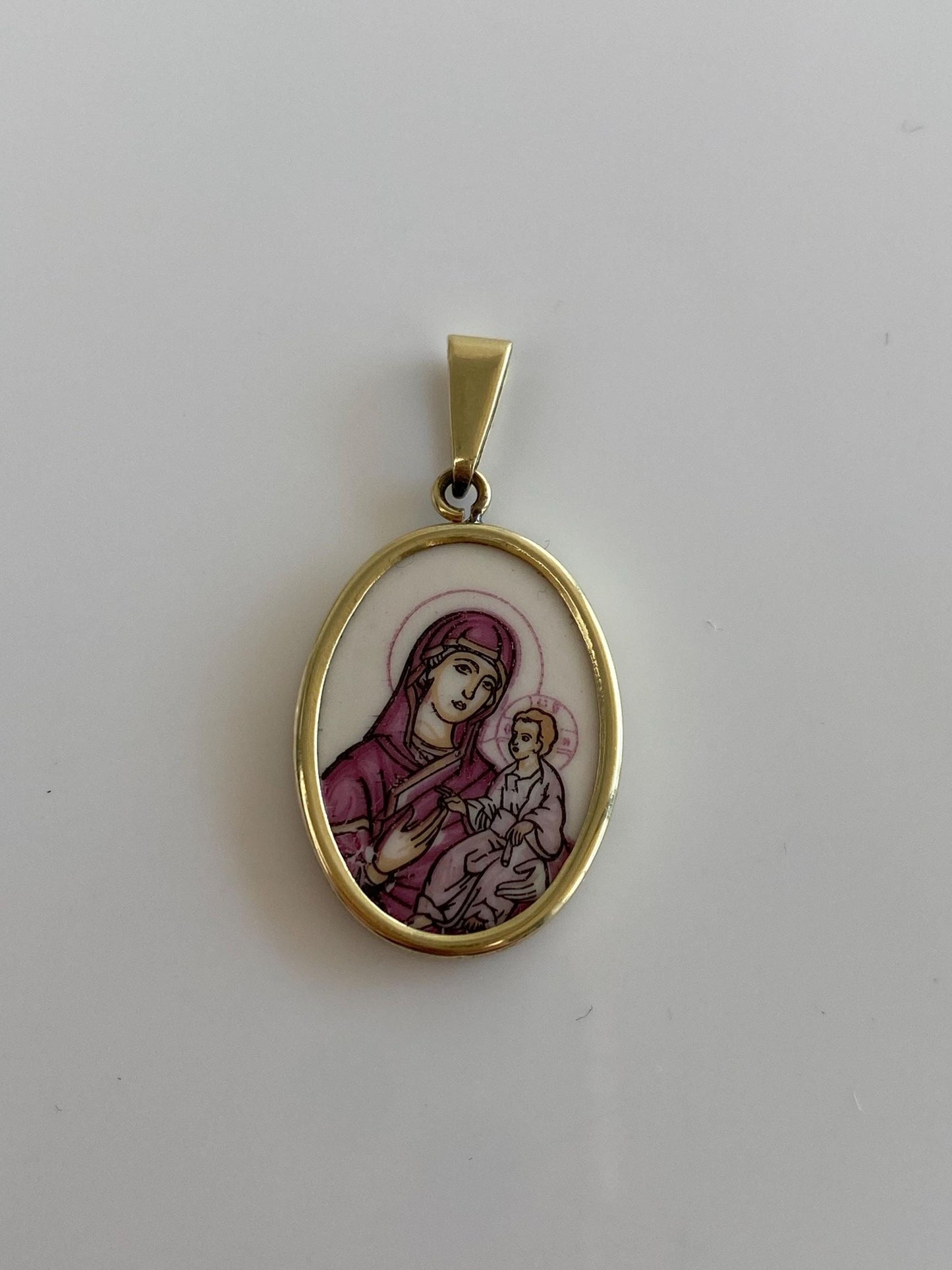 Vintage Solid 14k Yellow Gold Religious Charm