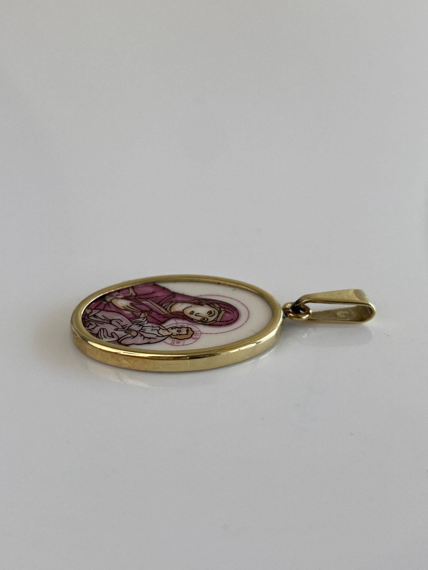 Vintage Solid 14k Yellow Gold Religious Charm