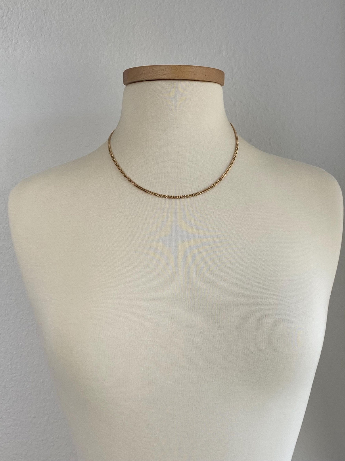 Vintage Solid 14k Yellow Gold Curb Chain Necklace - 19 inches