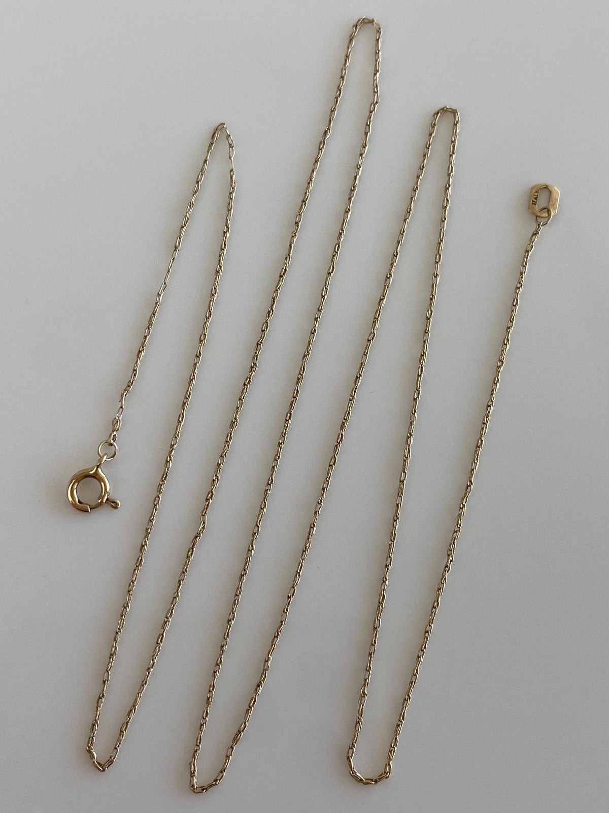Vintage Solid 14k Yellow Gold Dainty Chain Necklace - 20.25 inches