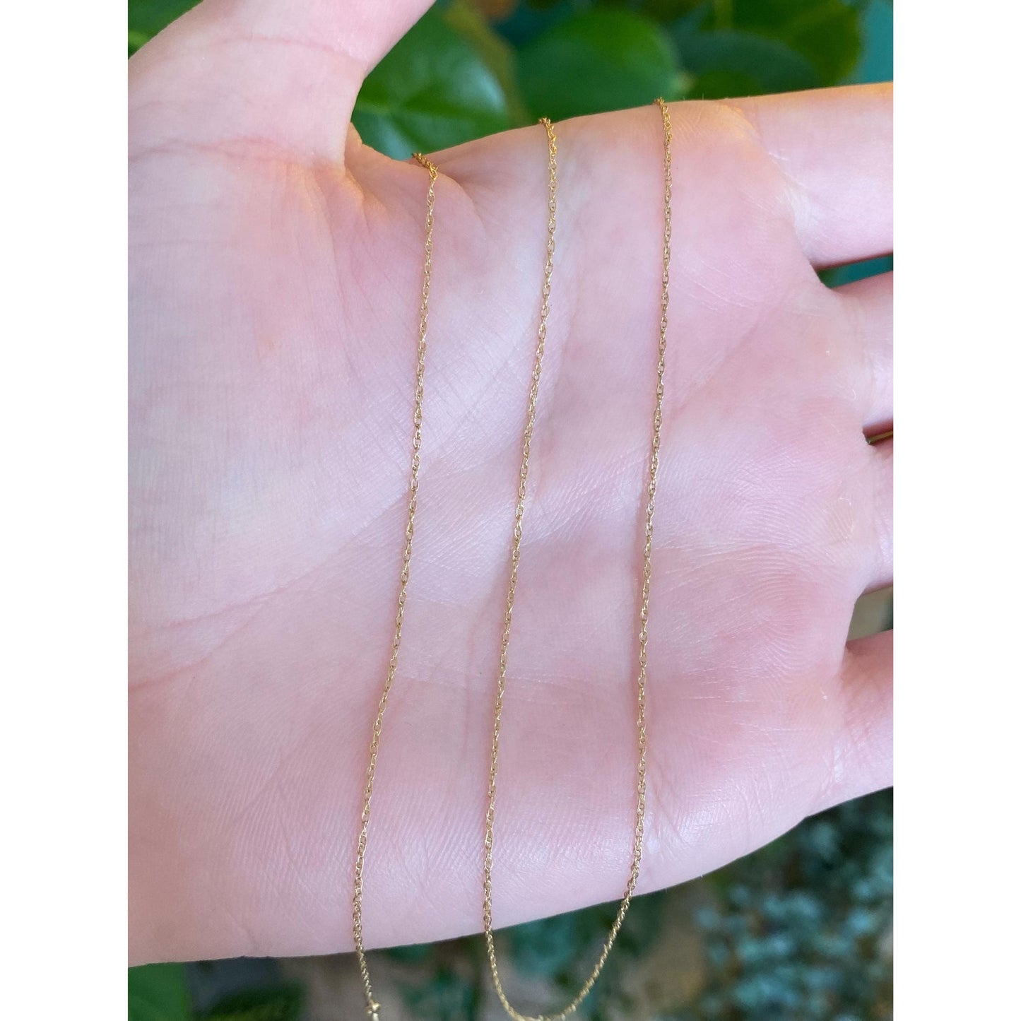 Vintage Solid 10k Yellow Gold Dainty Chain Necklace - 18 inches