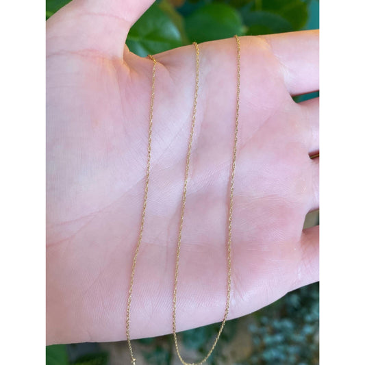 Vintage Solid 10k Yellow Gold Dainty Chain Necklace - 18 inches