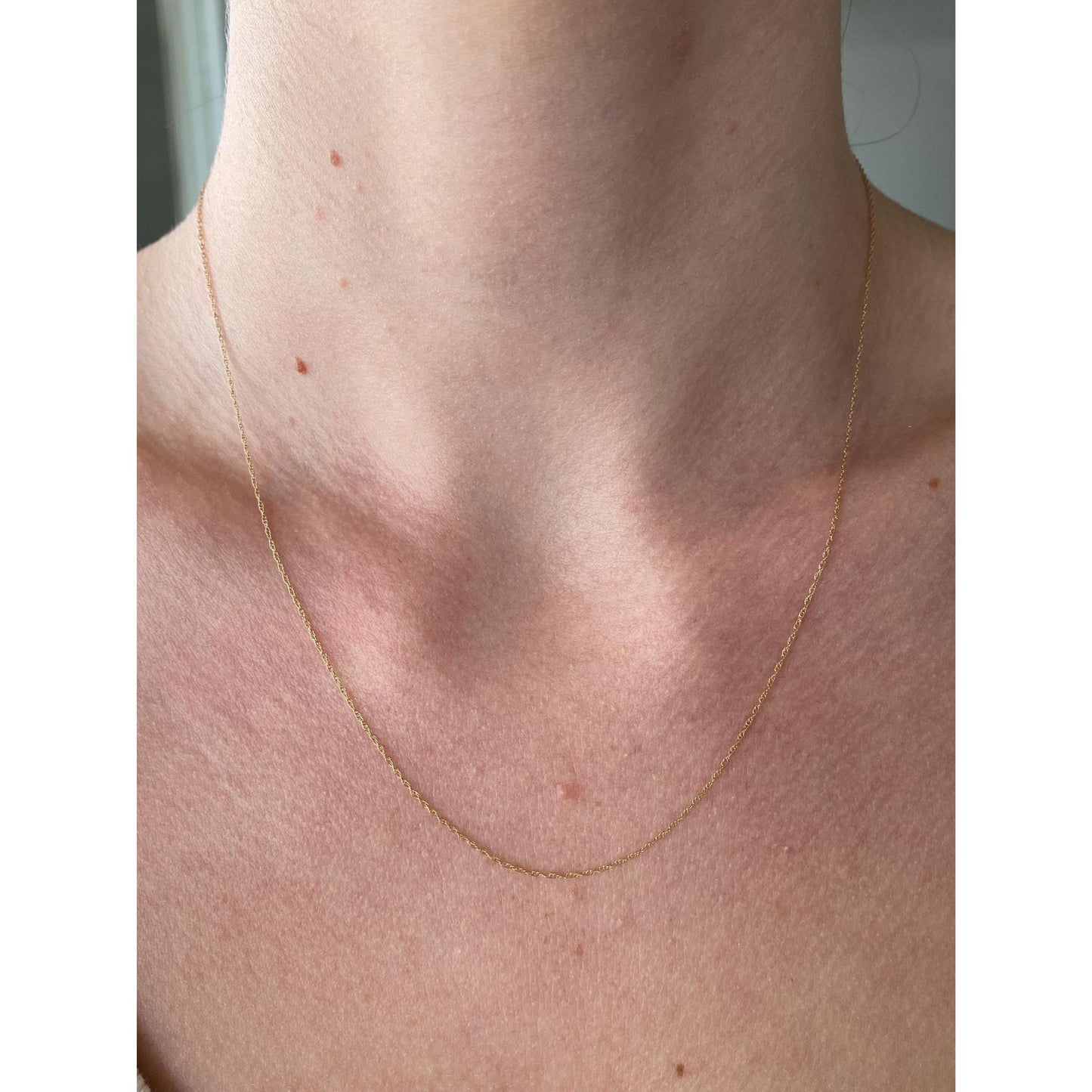 Vintage Solid 10k Yellow Gold Dainty Chain Necklace - 18 inches