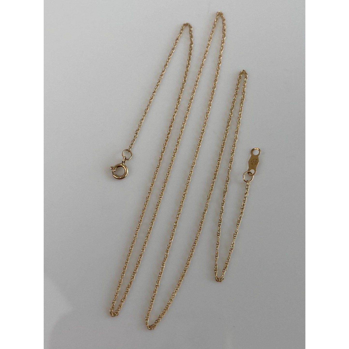 Vintage Solid 10k Yellow Gold Dainty Chain Necklace - 18 inches