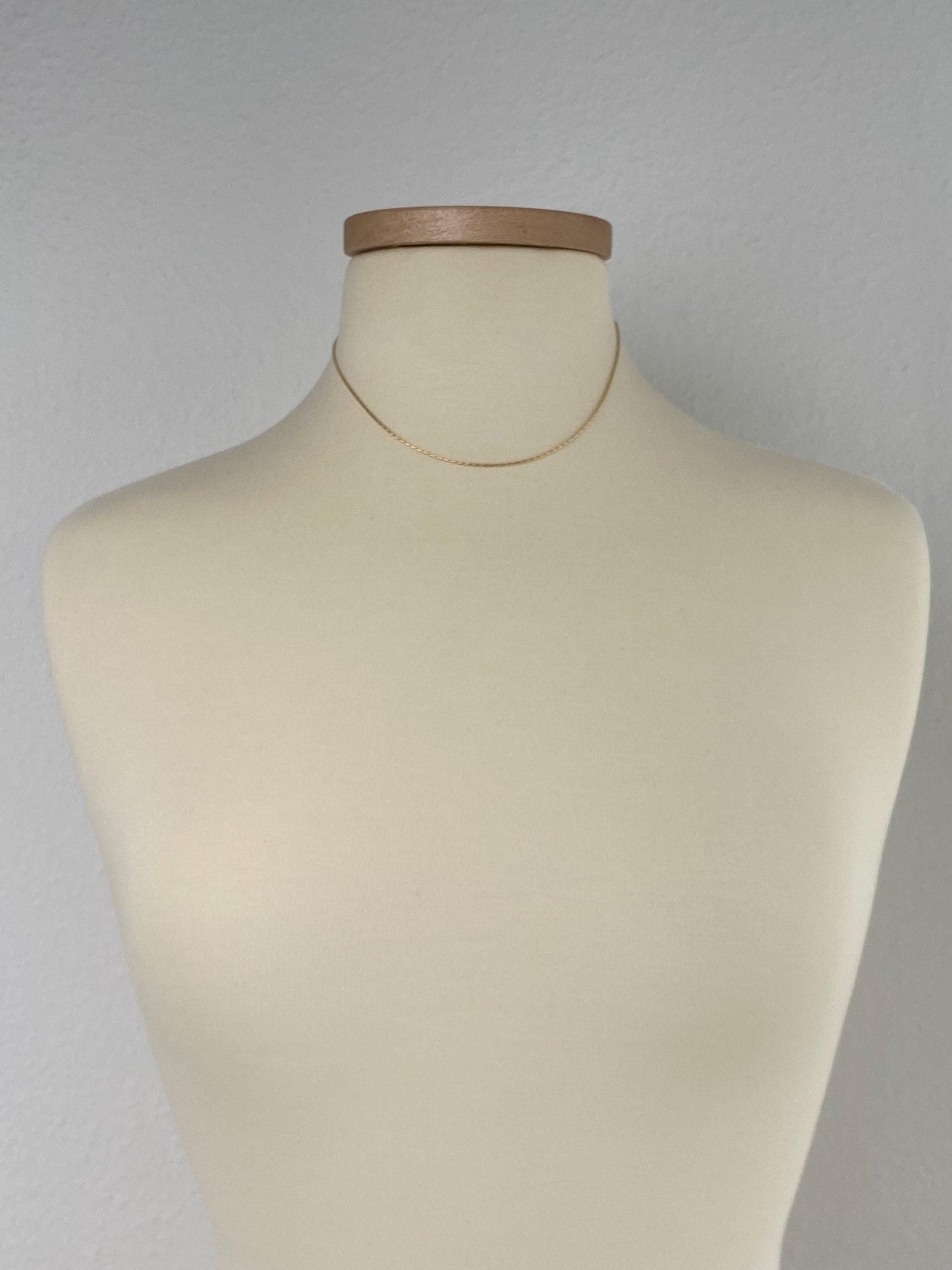Vintage Solid 14k Yellow Gold Round Biker Style Chain Necklace - 16 inches