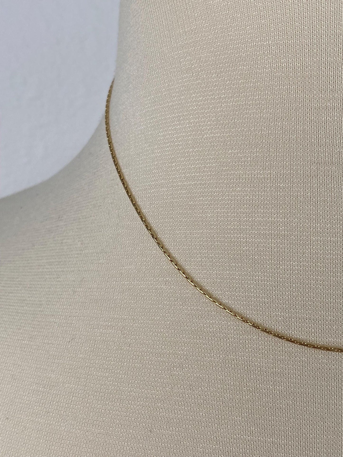 Vintage Solid 14k Yellow Gold Round Biker Style Chain Necklace - 16 inches