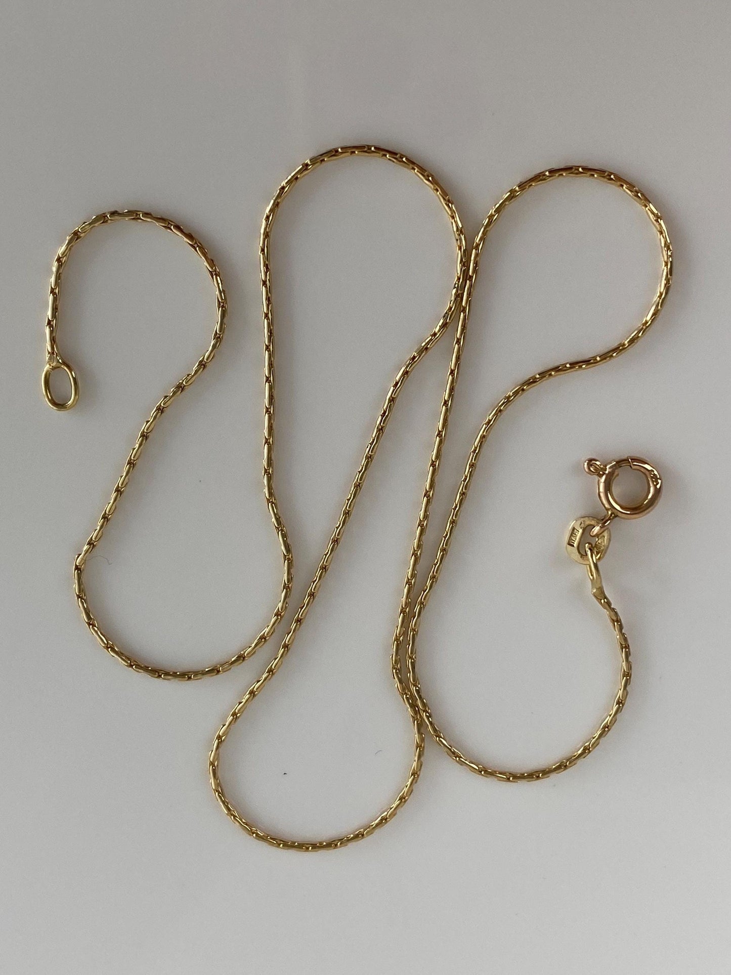 Vintage Solid 14k Yellow Gold Round Biker Style Chain Necklace - 16 inches