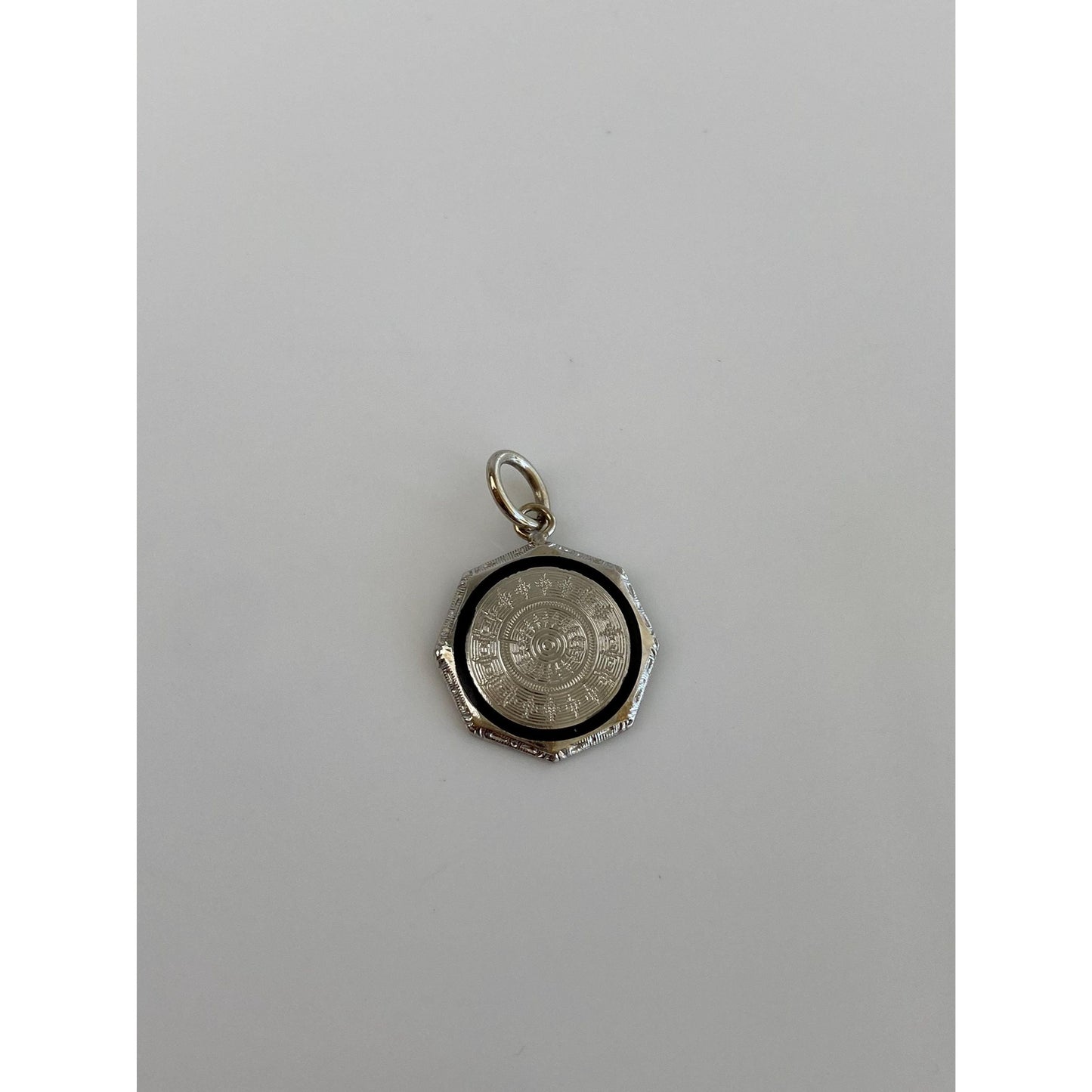 Solid 14k White Gold Black Enamel Cufflink Conversion Charm