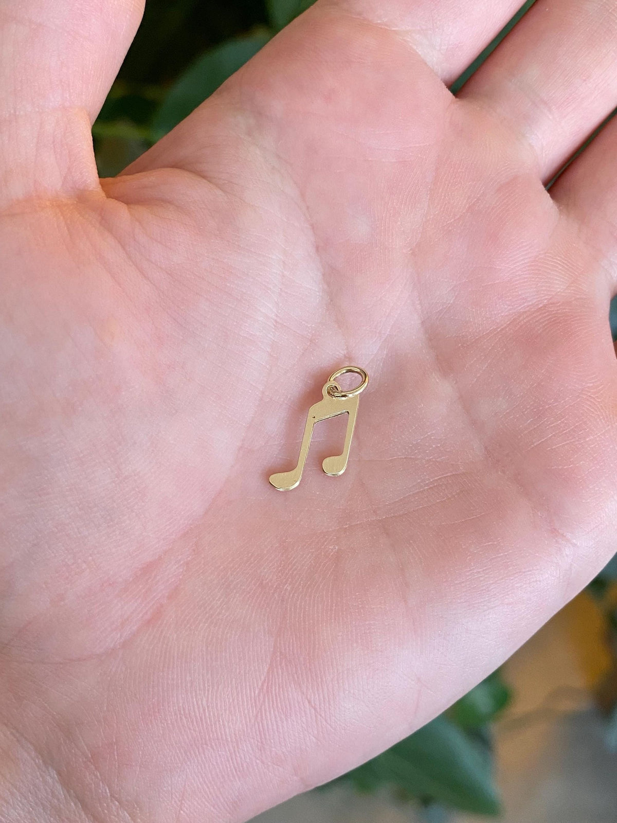 Vintage Solid 14k Yellow Gold Music Symbol Charm