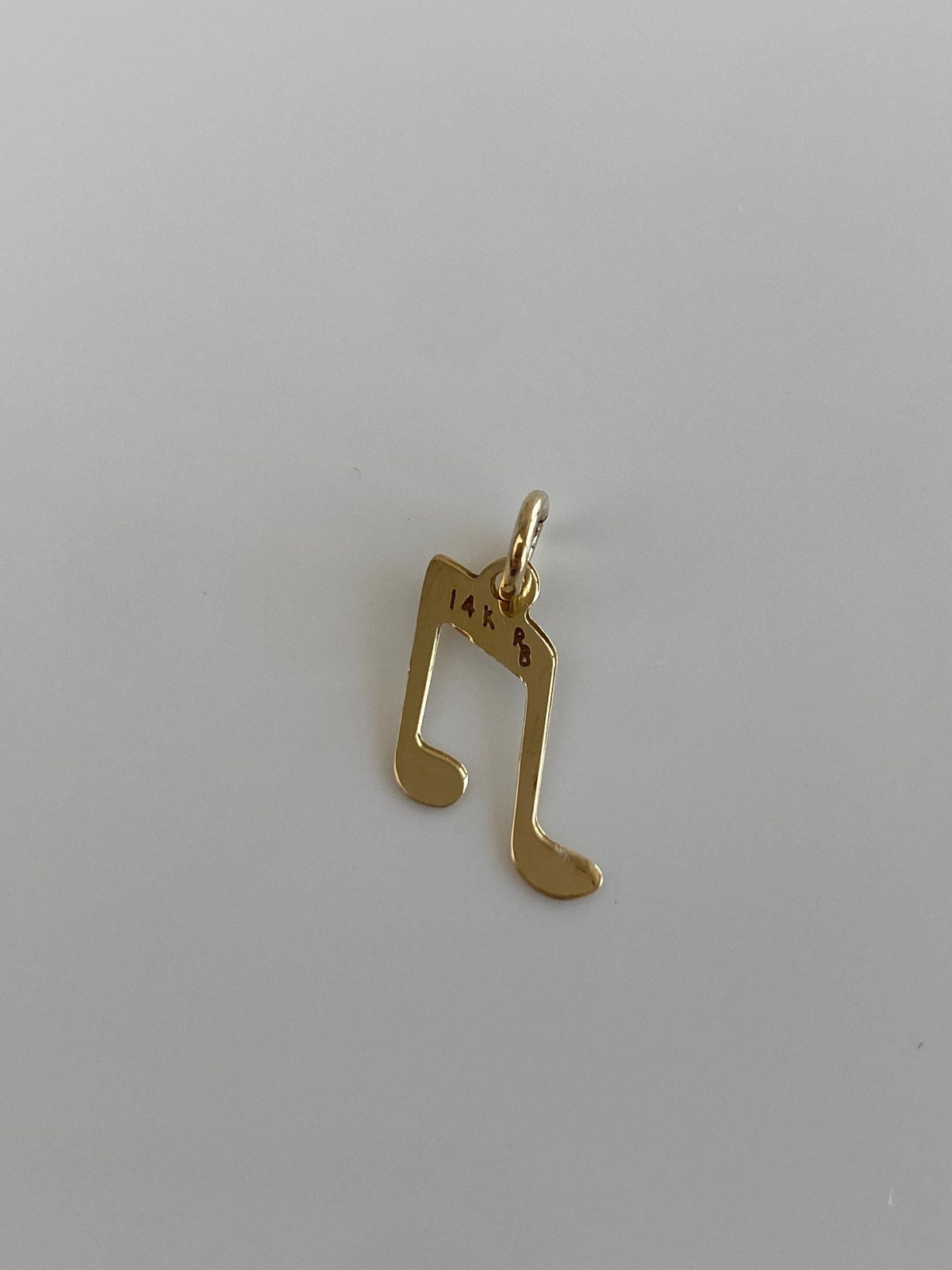 Vintage Solid 14k Yellow Gold Music Symbol Charm