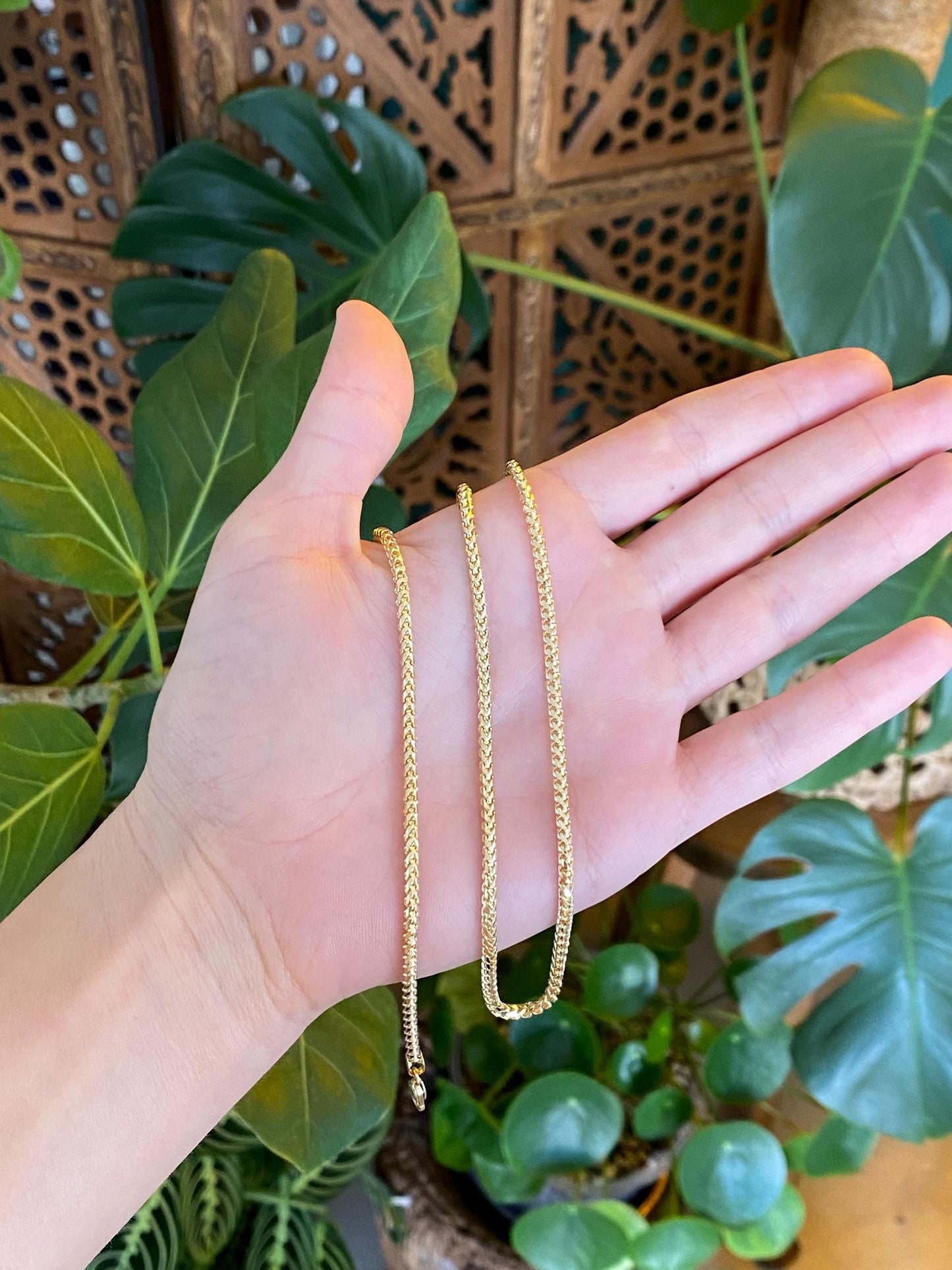 Vintage Solid 14k Yellow Gold Fancy Chain Necklace - 20 inches