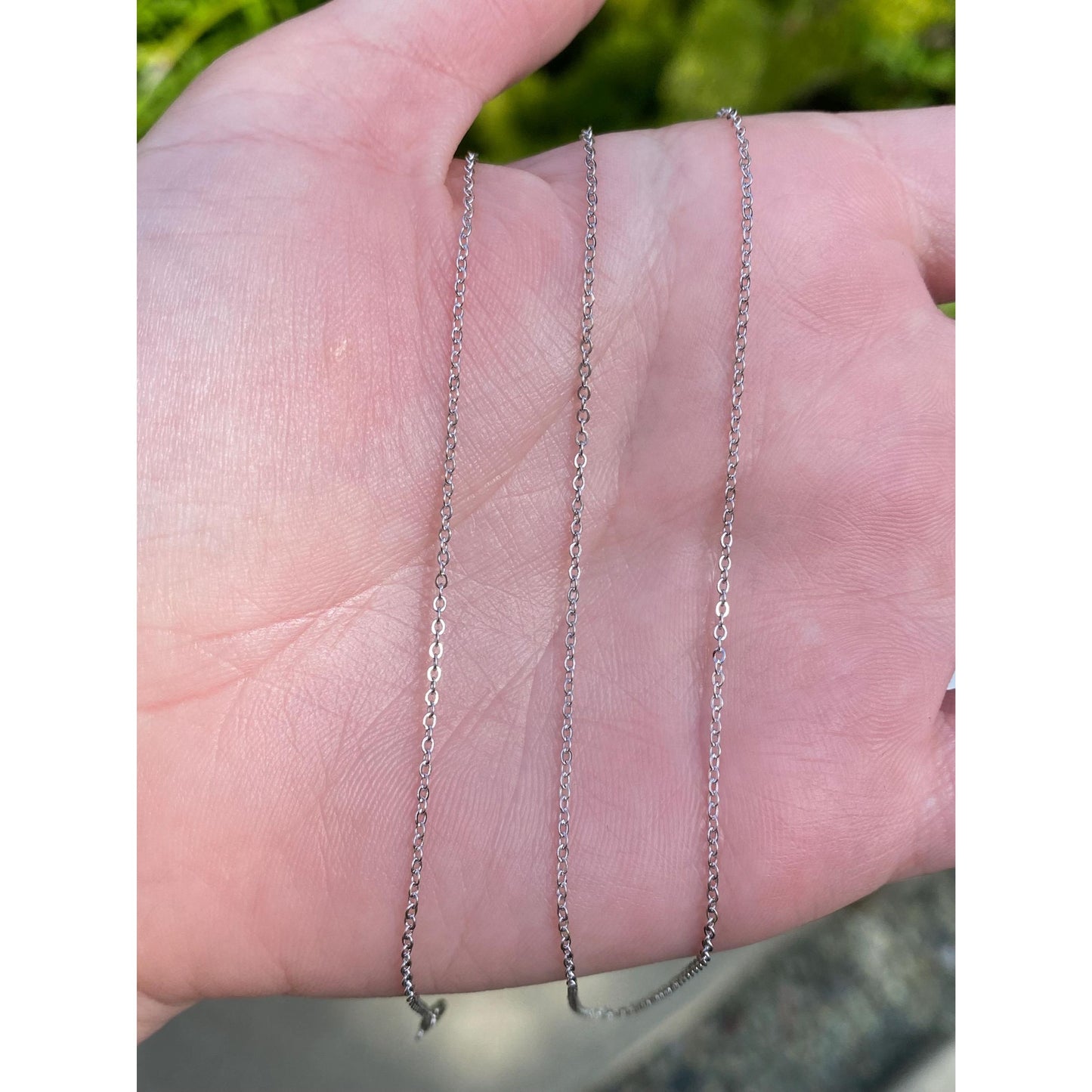 Vintage Solid 10k White Gold Tight Rolo Chain Necklace - 24.75 inches