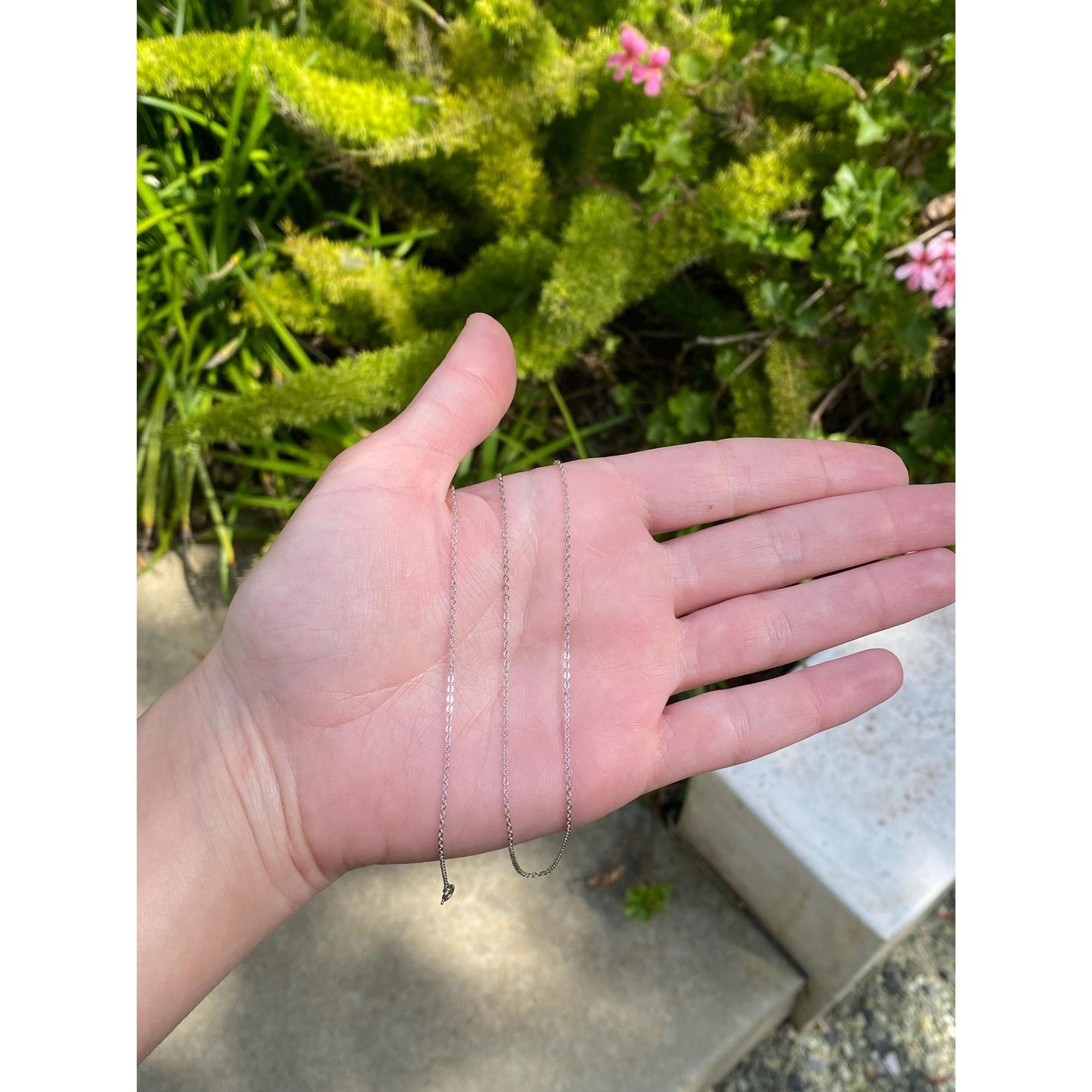 Vintage Solid 10k White Gold Tight Rolo Chain Necklace - 24.75 inches