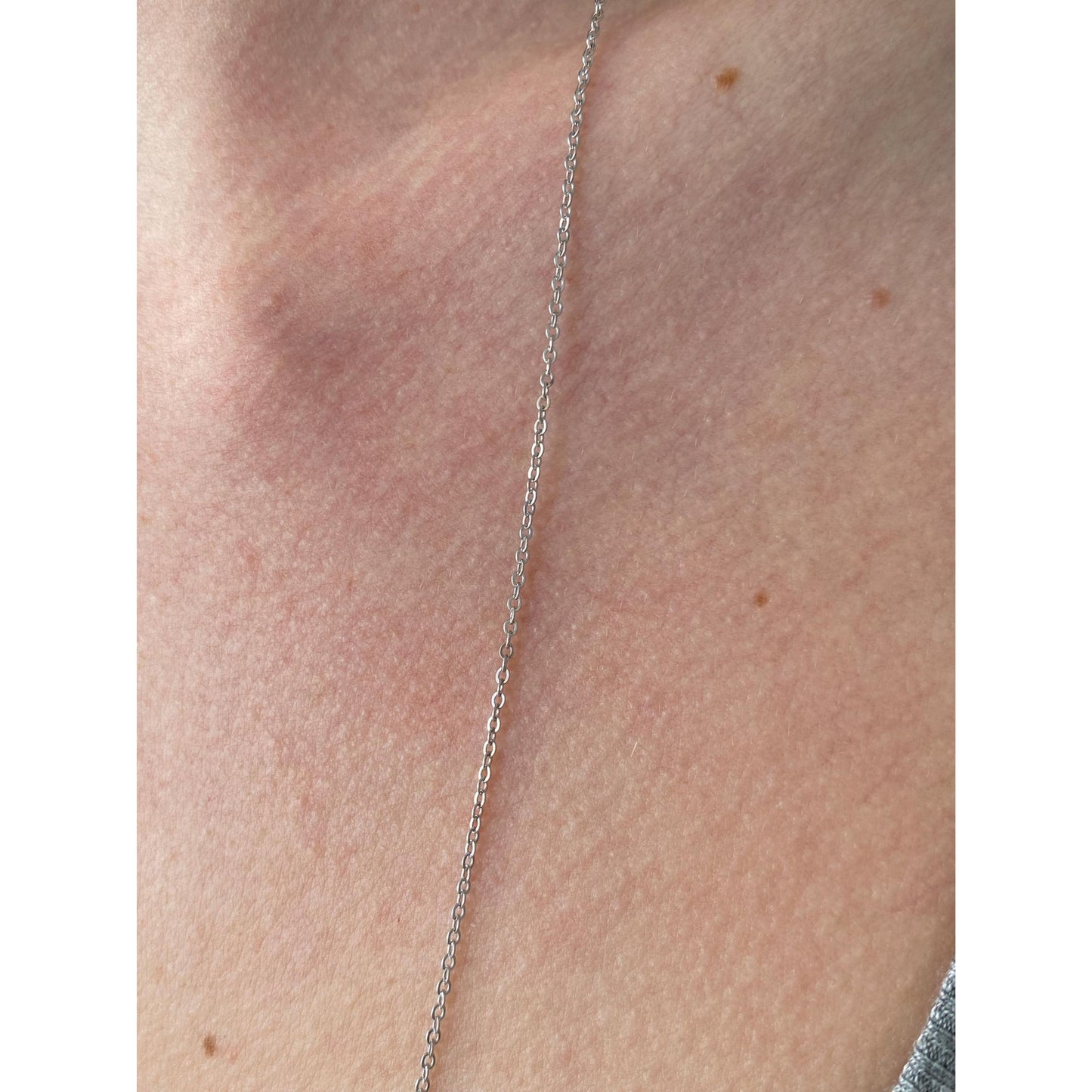 Vintage Solid 10k White Gold Tight Rolo Chain Necklace - 24.75 inches