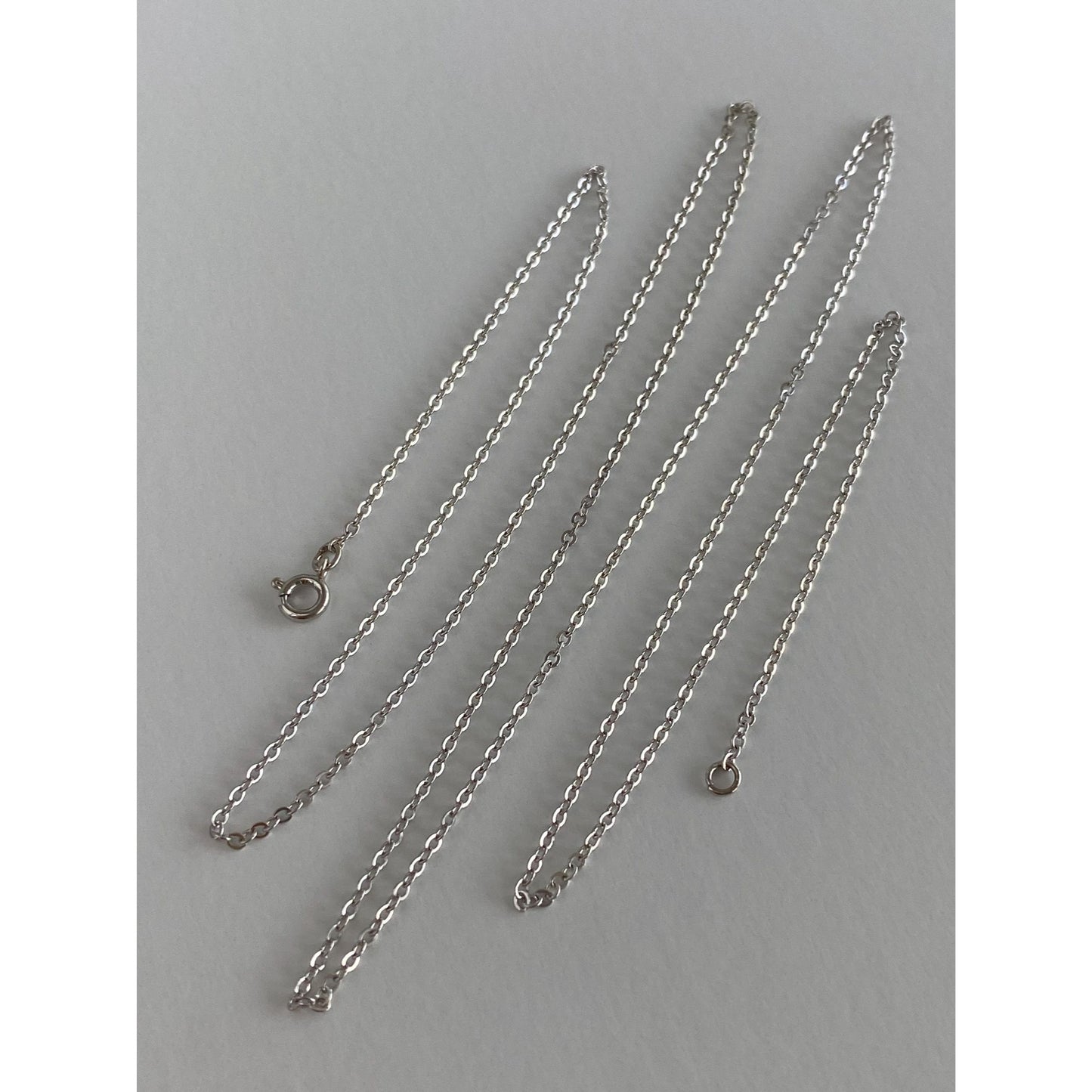 Vintage Solid 10k White Gold Tight Rolo Chain Necklace - 24.75 inches