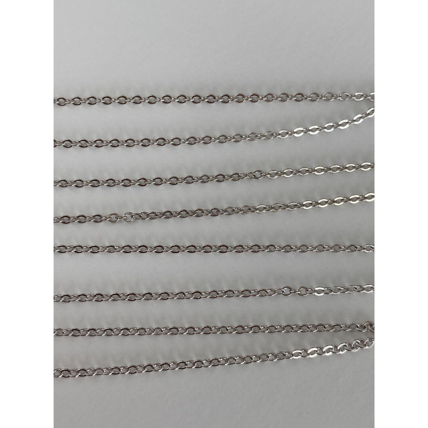 Vintage Solid 10k White Gold Tight Rolo Chain Necklace - 24.75 inches