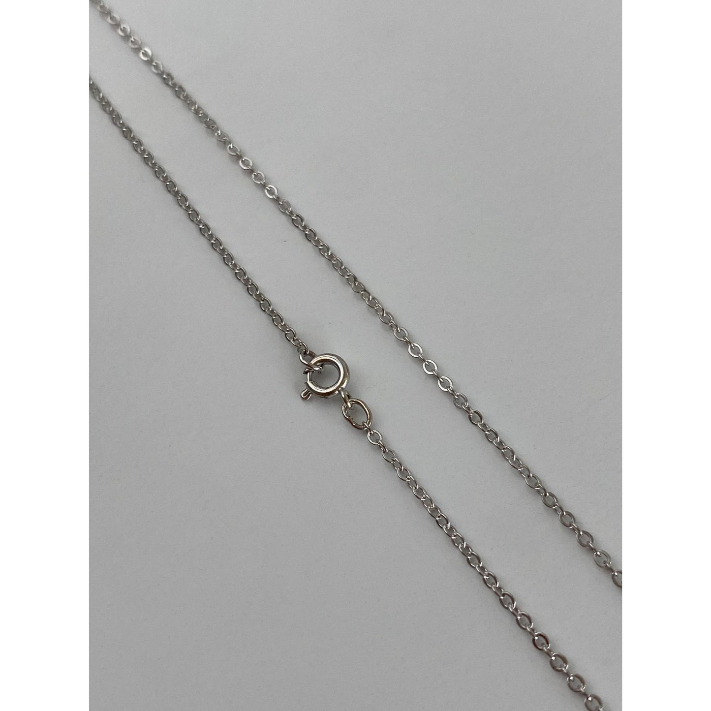 Vintage Solid 10k White Gold Tight Rolo Chain Necklace - 24.75 inches