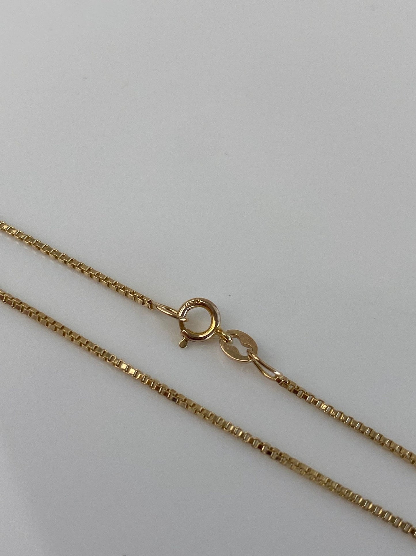 Vintage Solid 14k Yellow Gold Box Chain Bracelet - 7.25 inches