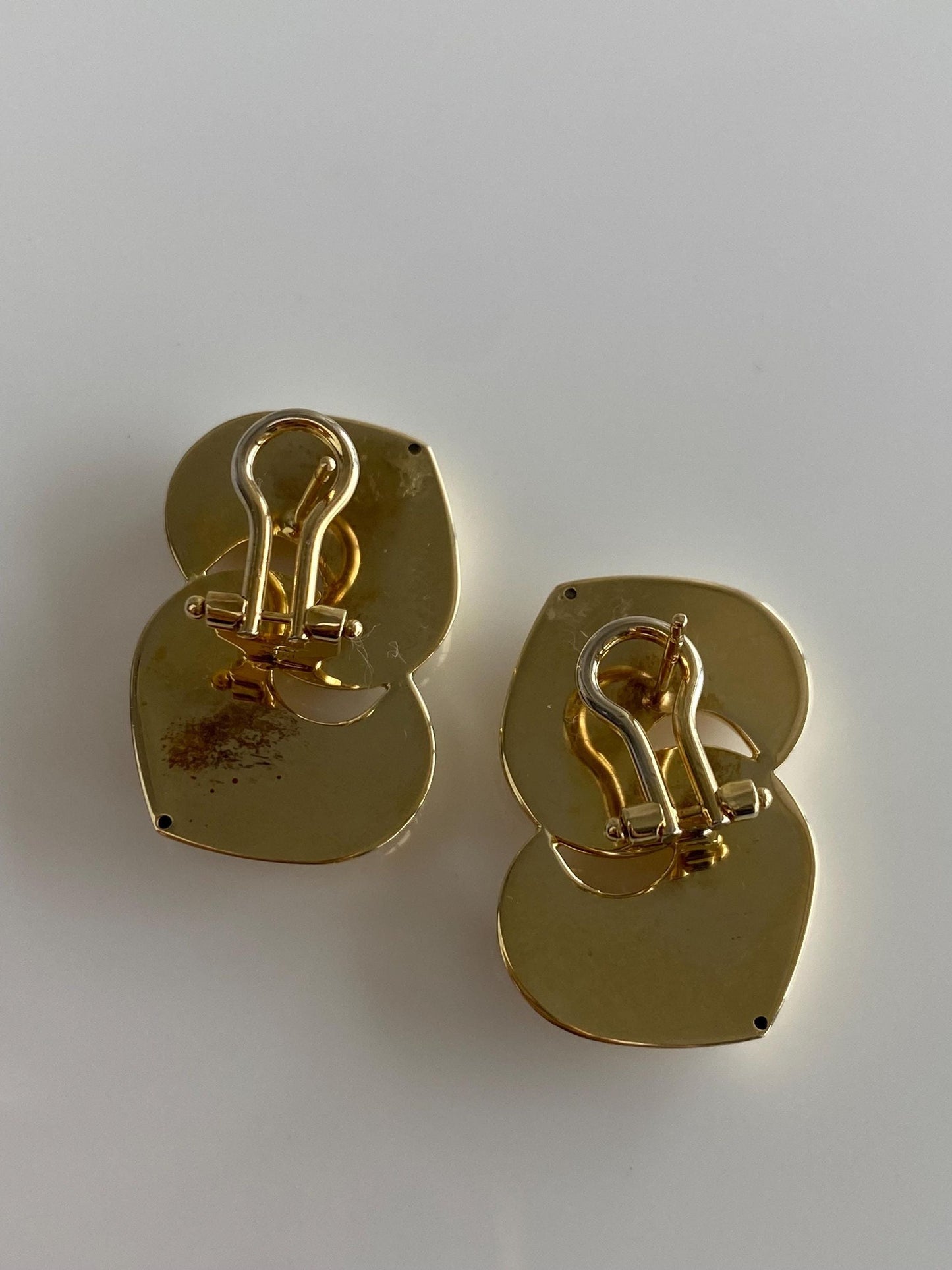 Vintage 14k Yellow Gold Large Link Drop Earrings