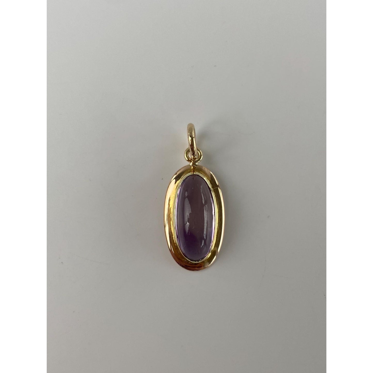 Vintage Solid 14k Yellow Gold Light Purple Cubic Zirconia Cabochon Stick Pin Conversion Charm