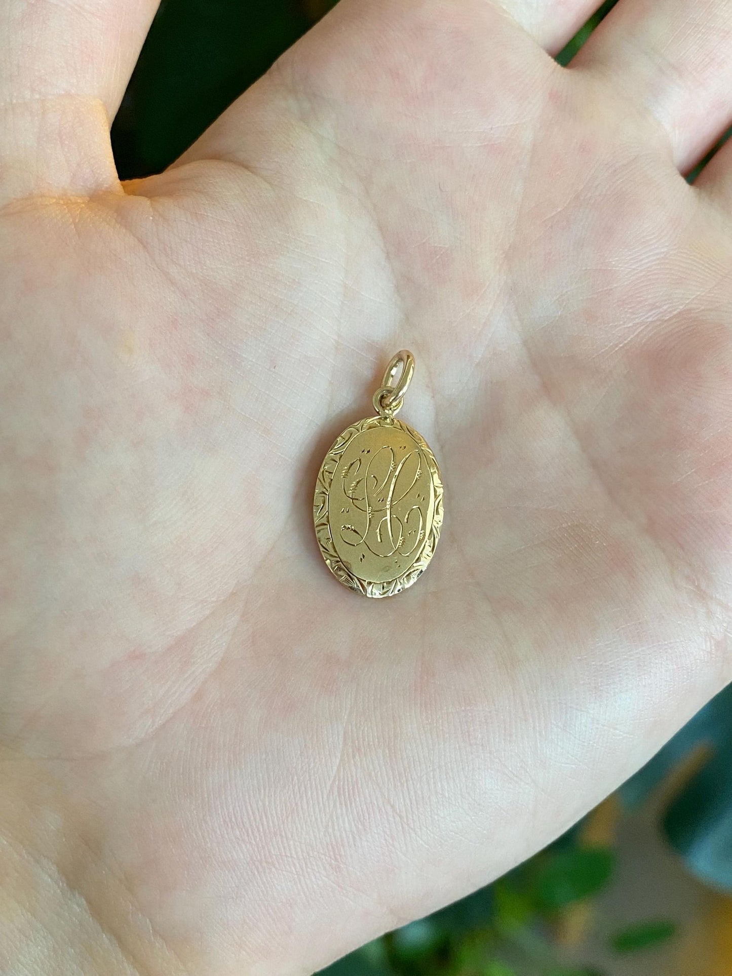 Vintage Solid 10k Yellow Gold Monogram Cufflink Conversion Charm