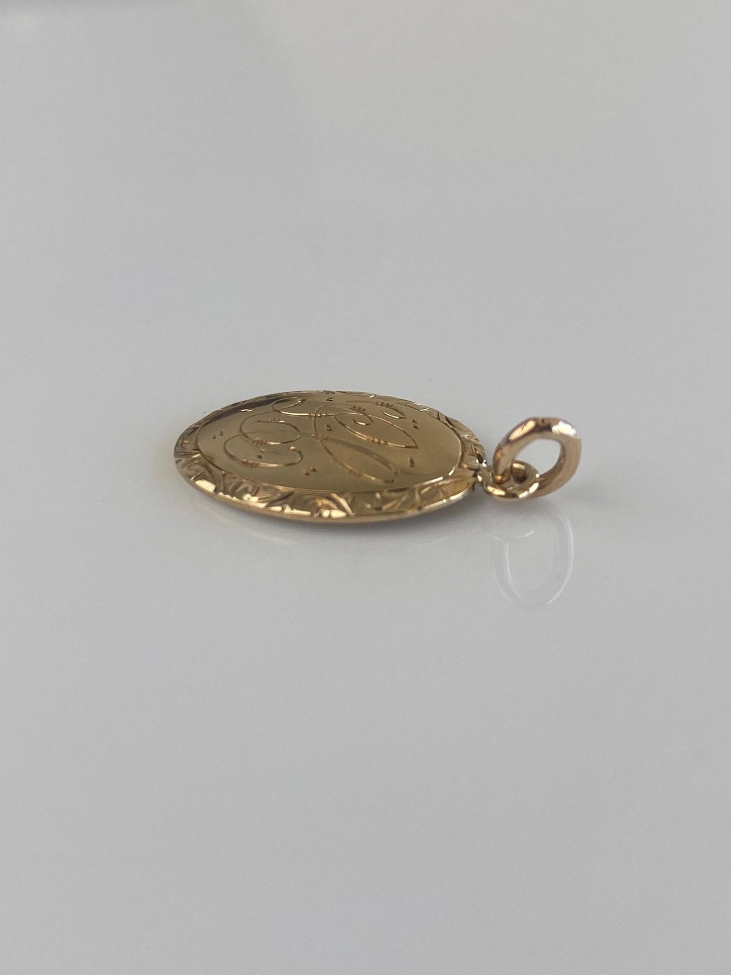 Vintage Solid 10k Yellow Gold Monogram Cufflink Conversion Charm