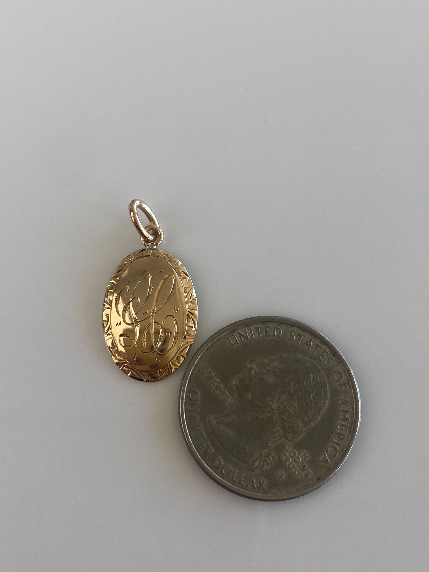 Vintage Solid 10k Yellow Gold Monogram Cufflink Conversion Charm