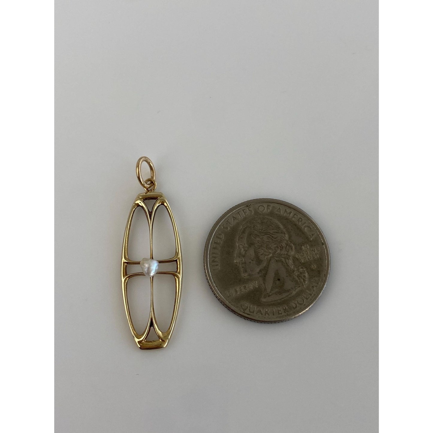 Vintage Solid 10k Yellow Gold Seed Pearl Charm
