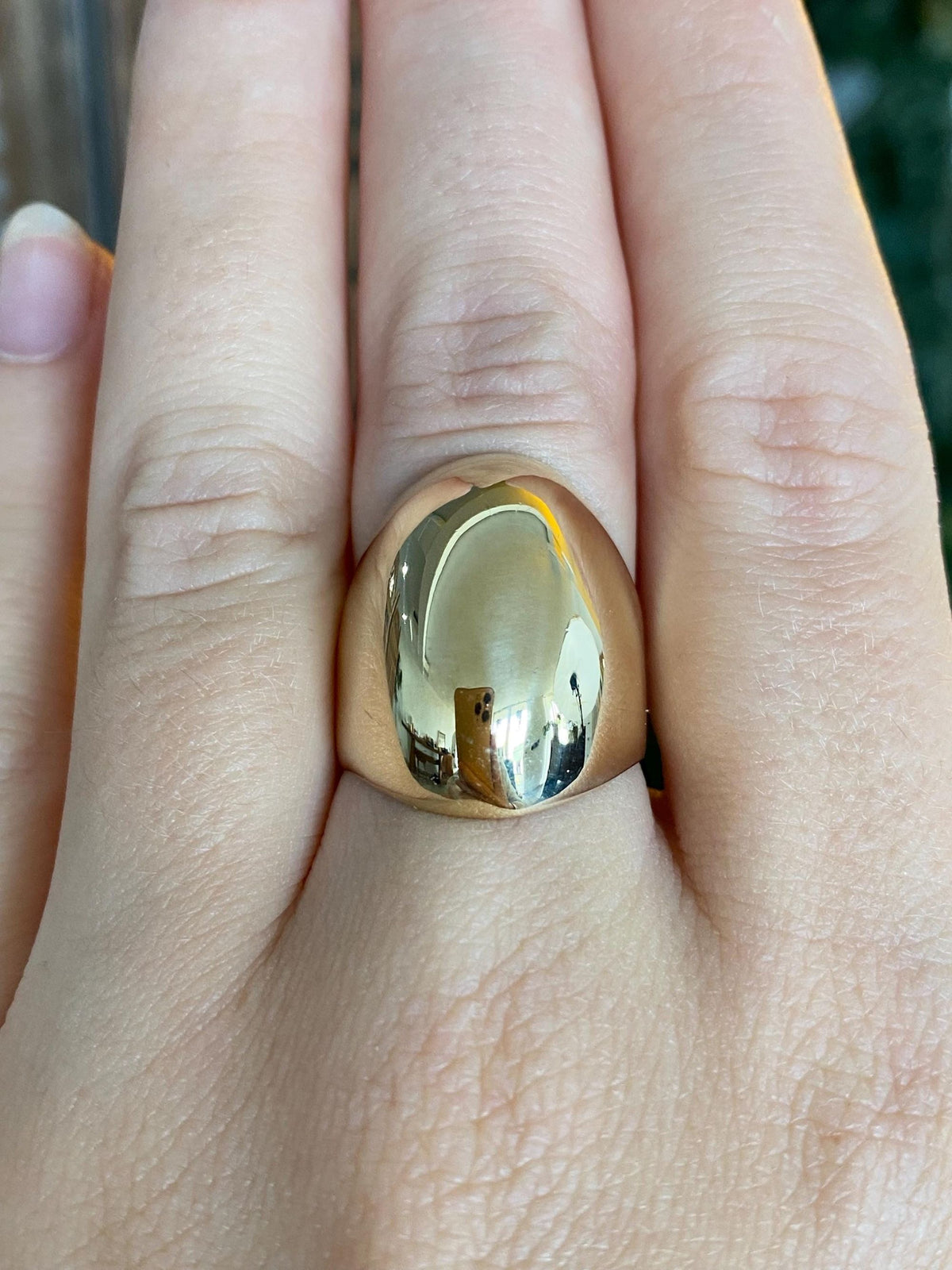 Vintage Solid 14k Yellow Gold Domed Ring - Size 6.75