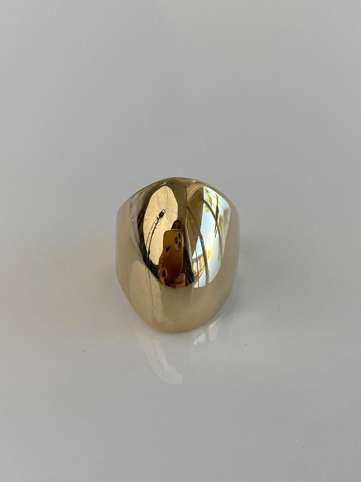 Vintage Solid 14k Yellow Gold Domed Ring - Size 6.75