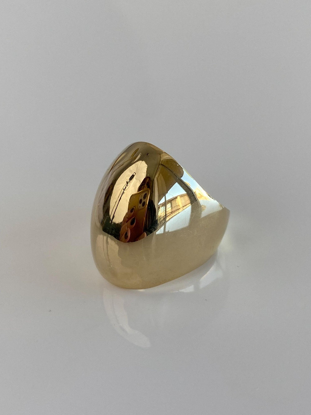 Vintage Solid 14k Yellow Gold Domed Ring - Size 6.75