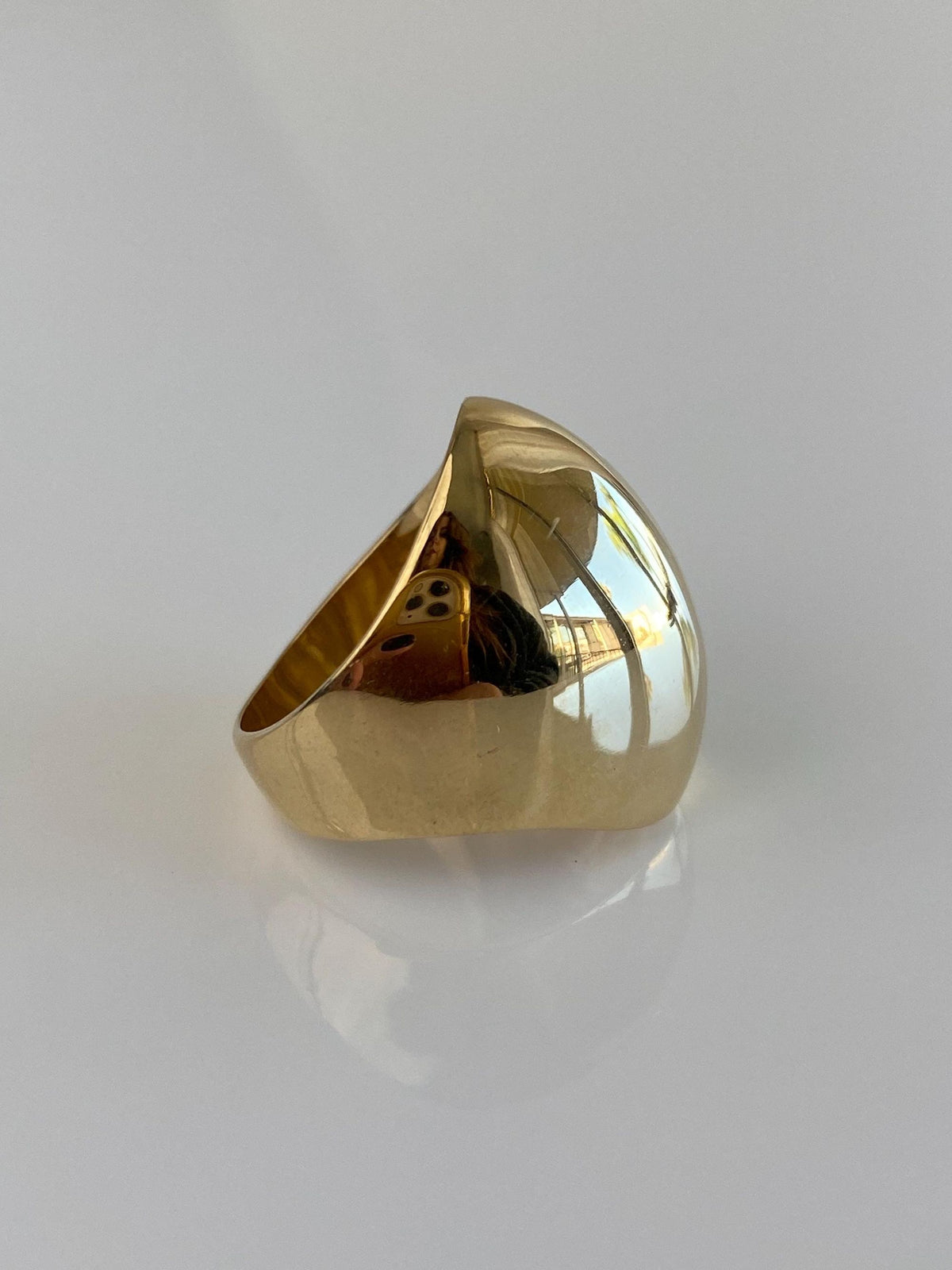 Vintage Solid 14k Yellow Gold Domed Ring - Size 6.75