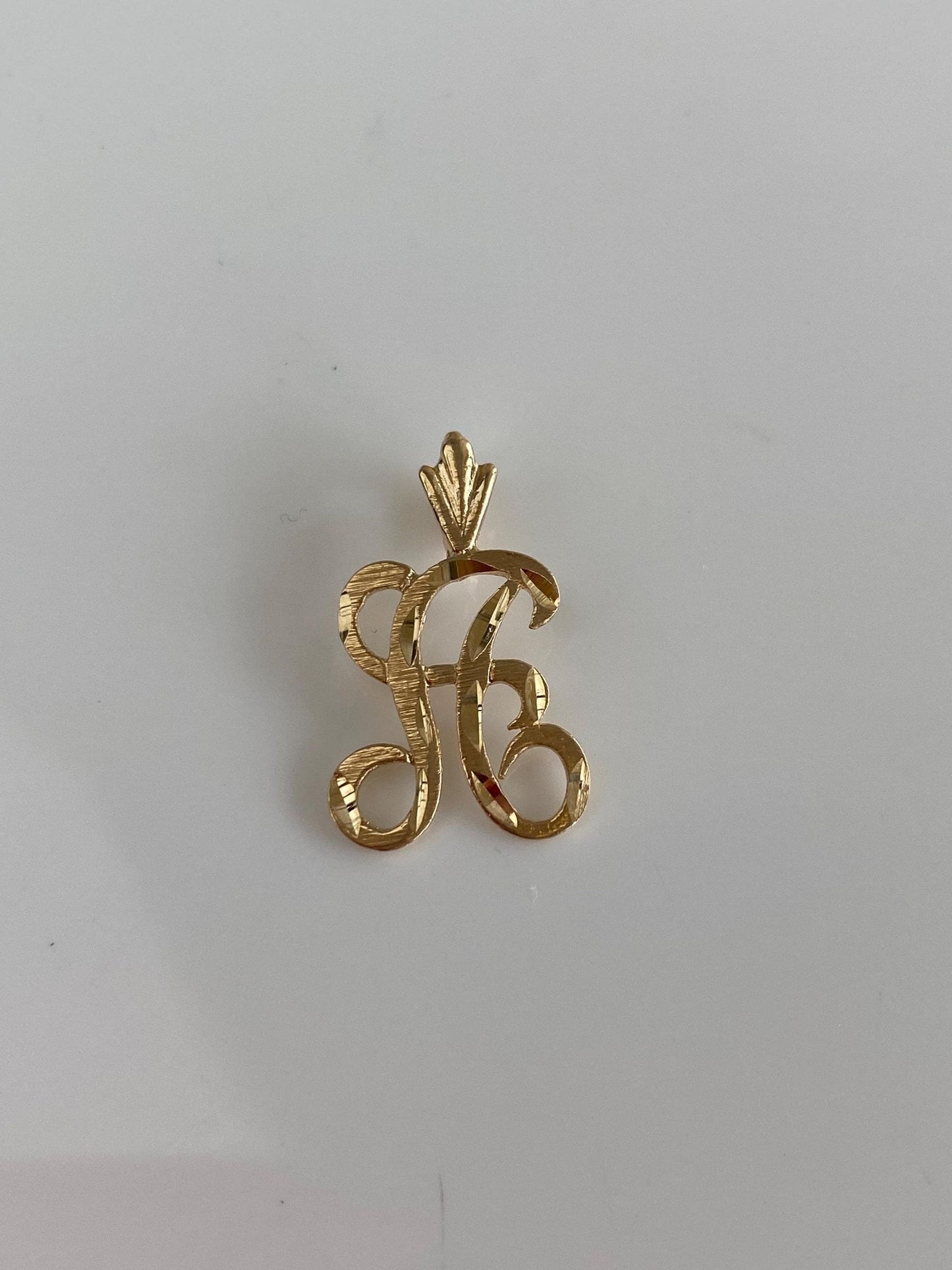 Solid 14k Yellow Gold Diamond Cut Initial 'A' Charm