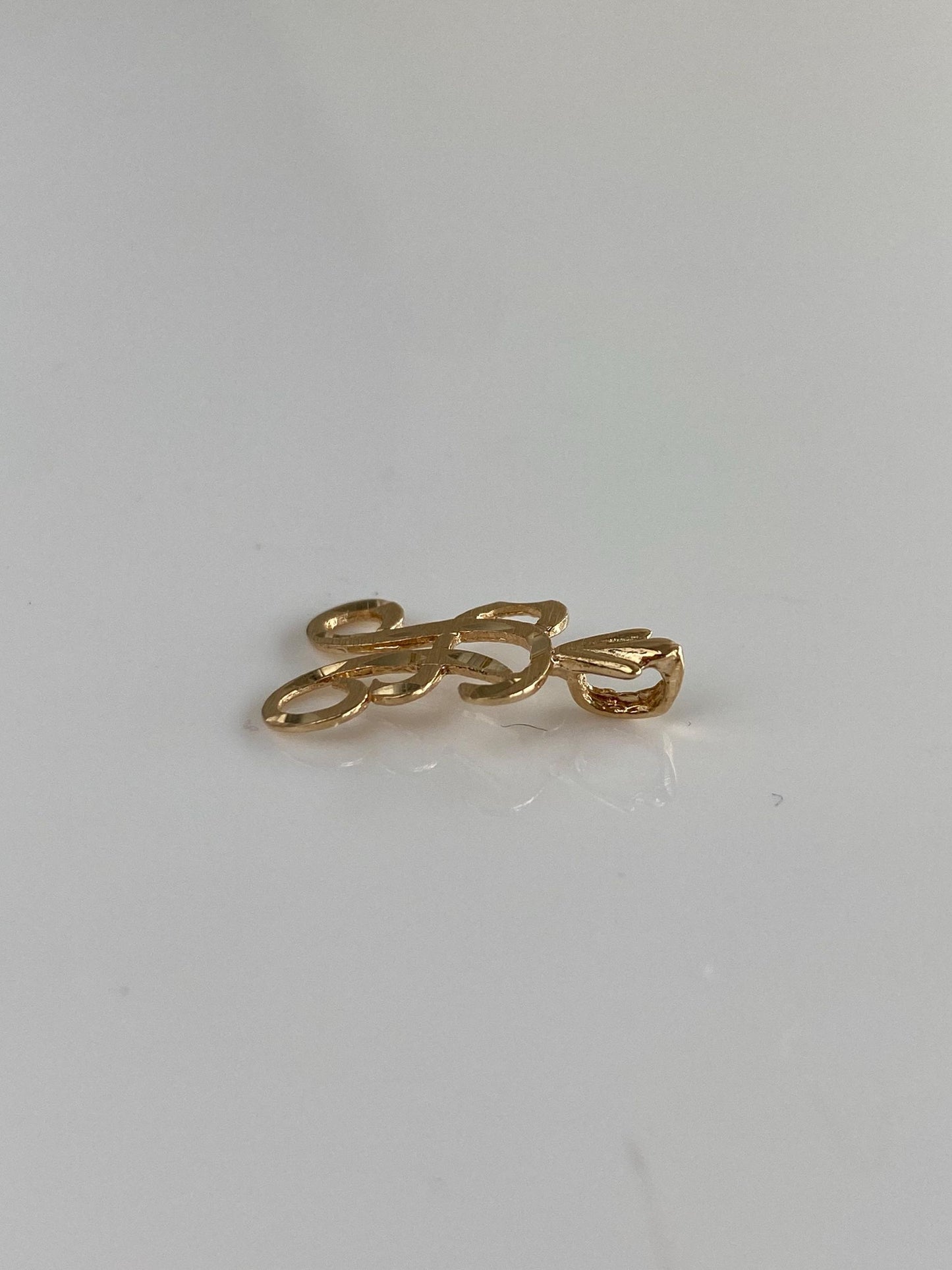 Solid 14k Yellow Gold Diamond Cut Initial 'A' Charm