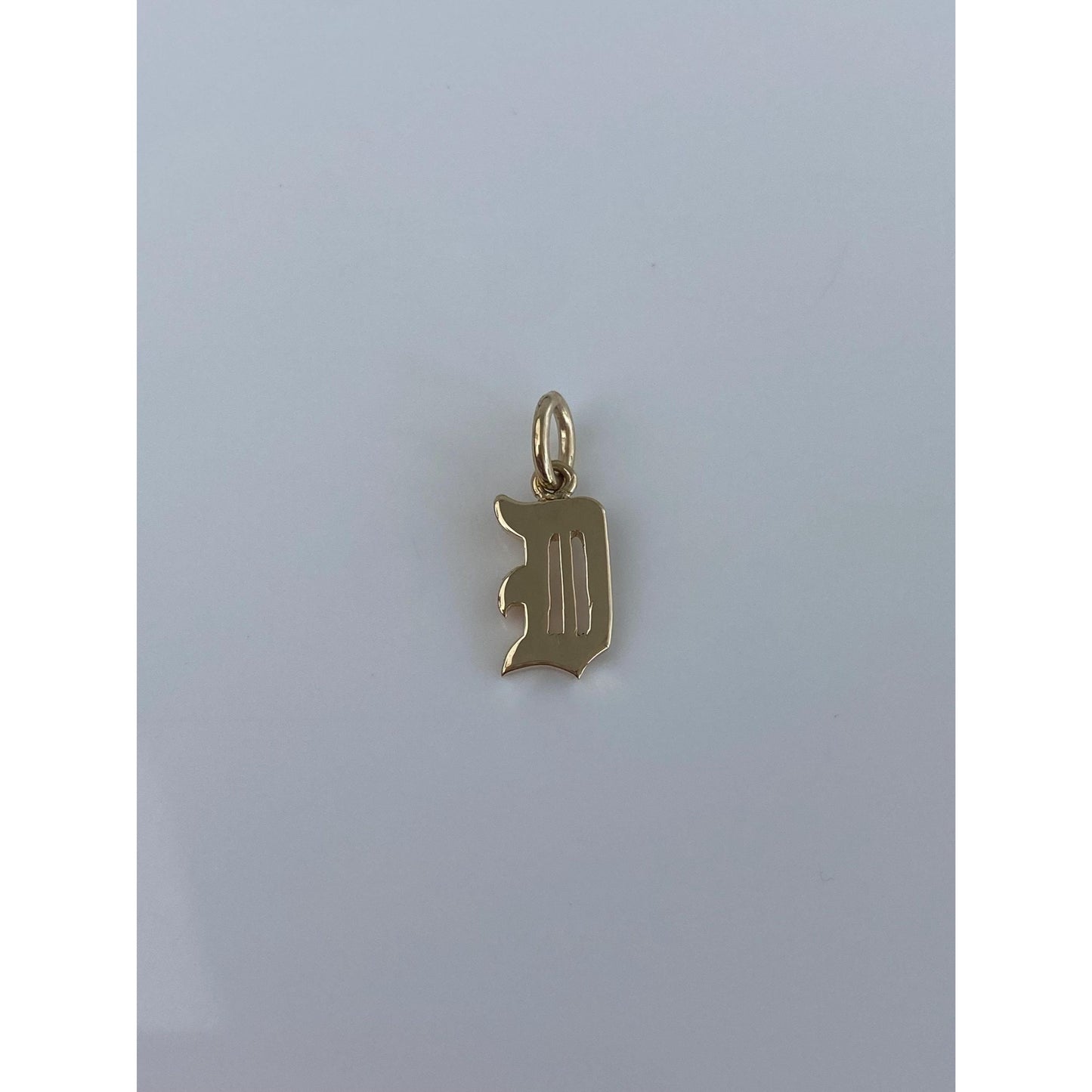 Solid 14k Yellow Gold Old English Initial 'D' Charm