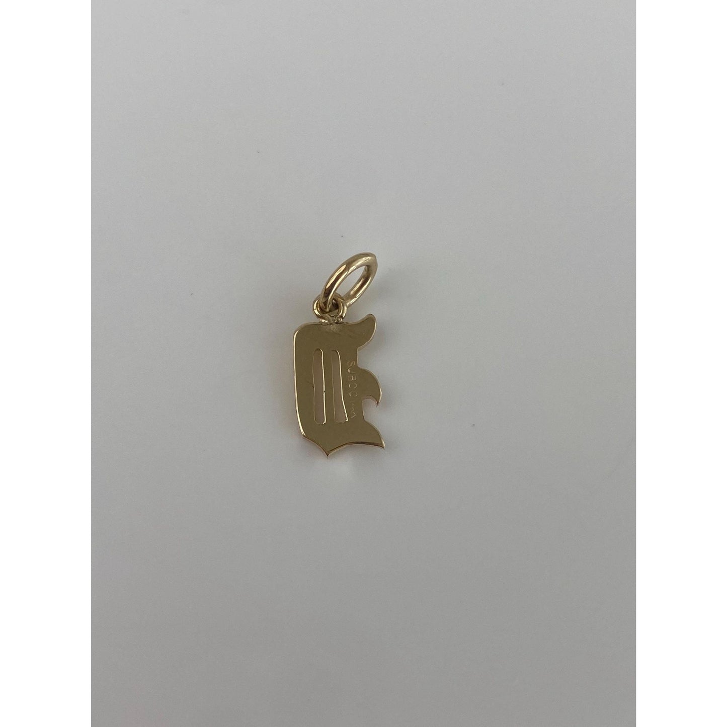 Solid 14k Yellow Gold Old English Initial 'D' Charm