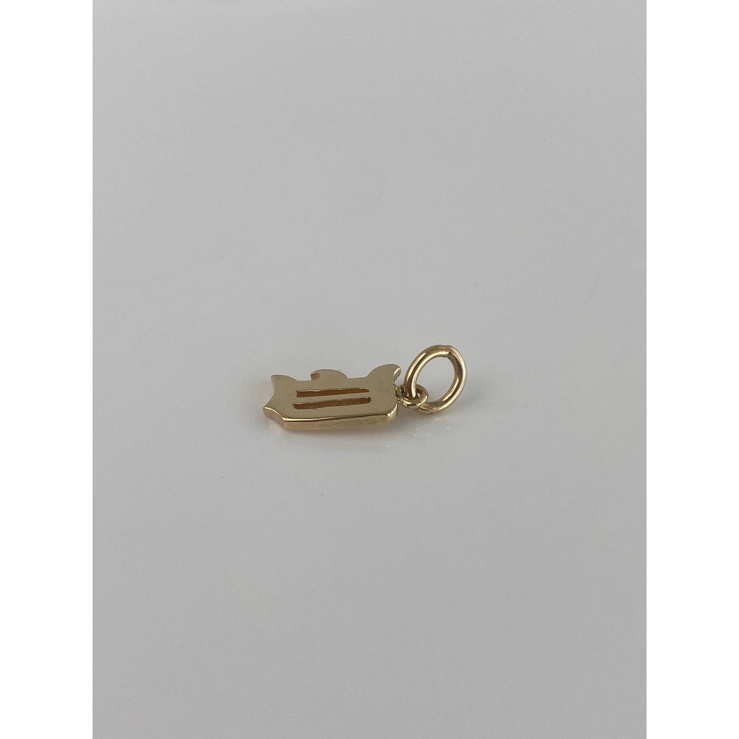 Solid 14k Yellow Gold Old English Initial 'D' Charm