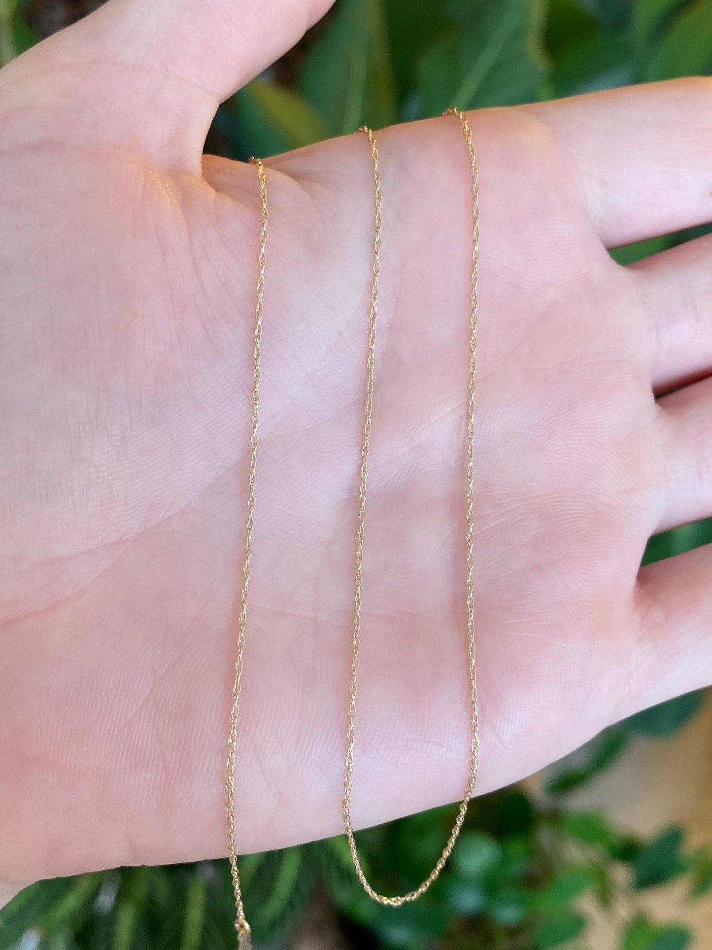 Vintage Solid 14k Yellow Gold Dainty Chain Necklace - 19.25 inches