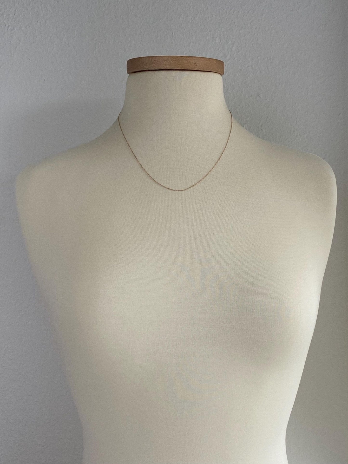 Vintage Solid 14k Yellow Gold Dainty Chain Necklace - 19.25 inches