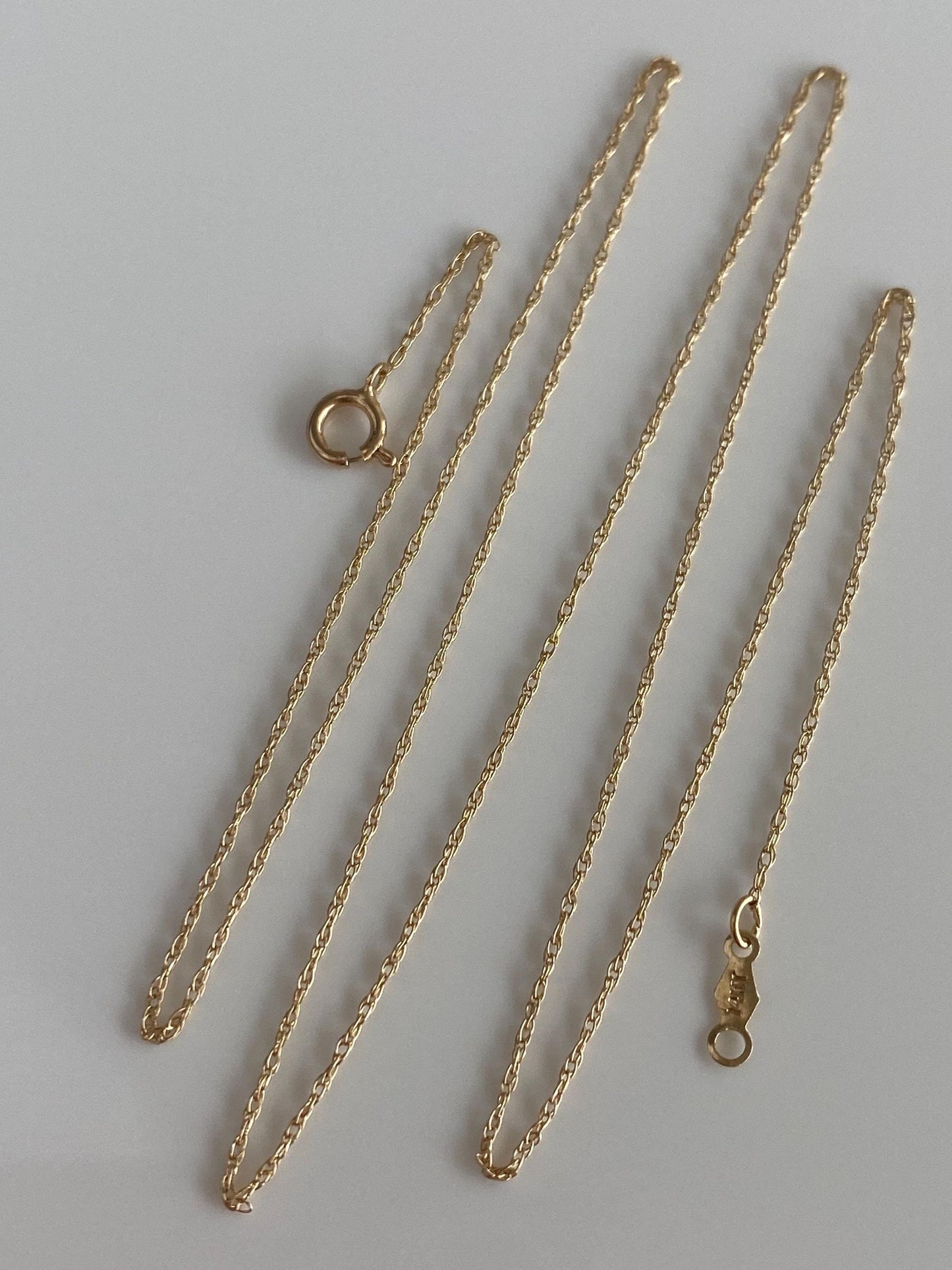 Vintage Solid 14k Yellow Gold Dainty Chain Necklace - 19.25 inches