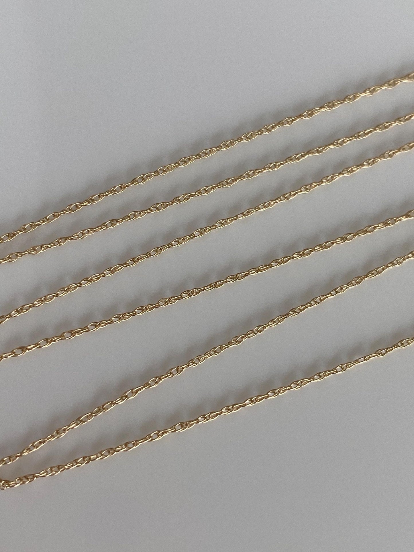 Vintage Solid 14k Yellow Gold Dainty Chain Necklace - 19.25 inches