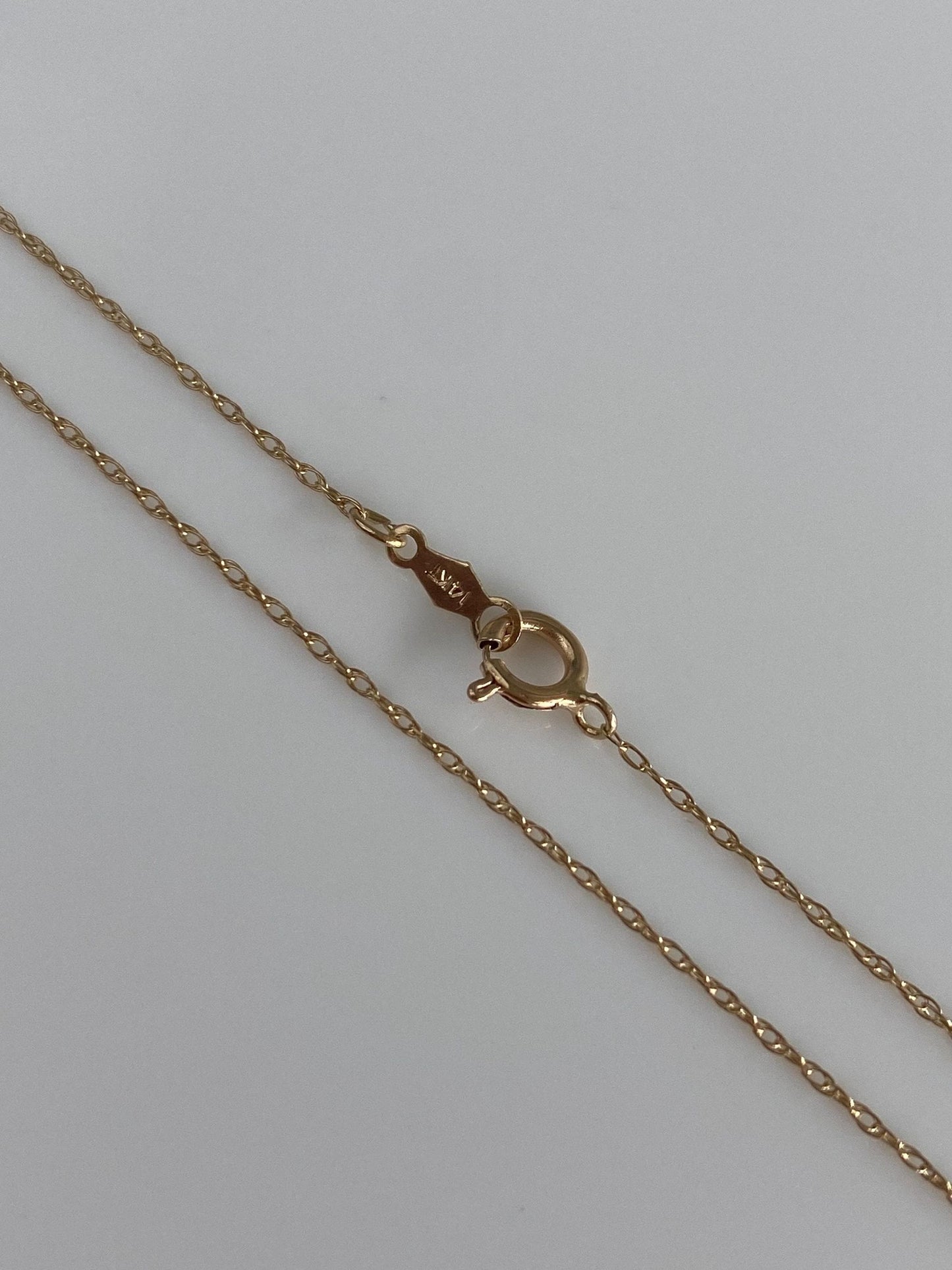 Vintage Solid 14k Yellow Gold Dainty Chain Necklace - 19.25 inches