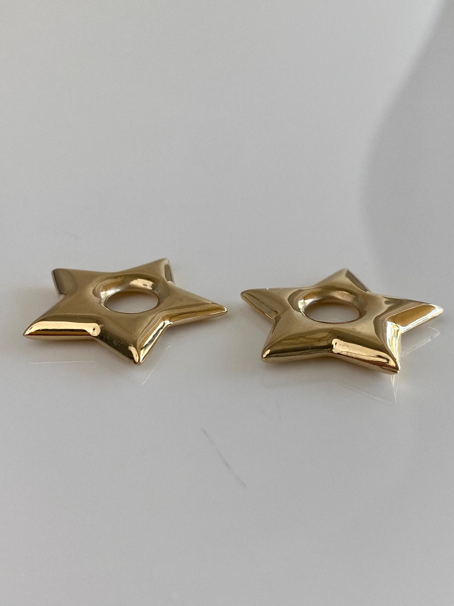Vintage 14k Yellow Gold Star Hoop Charms