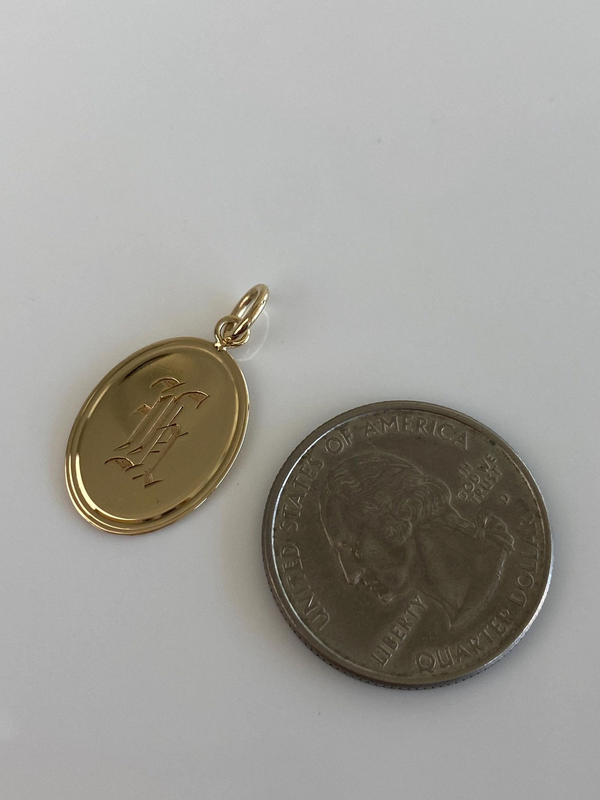 Vintage Solid 10k Yellow Gold Initial Cufflink Conversion Charm