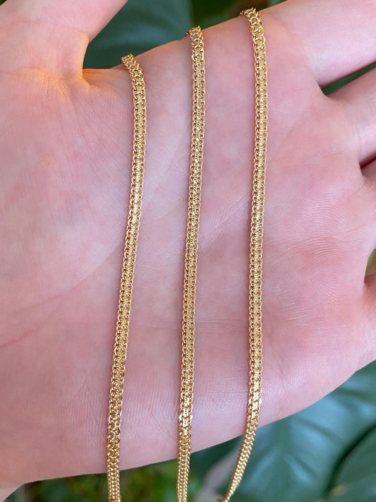 Vintage Solid 14k Yellow Gold Bismark Chain Necklace - 18 inches