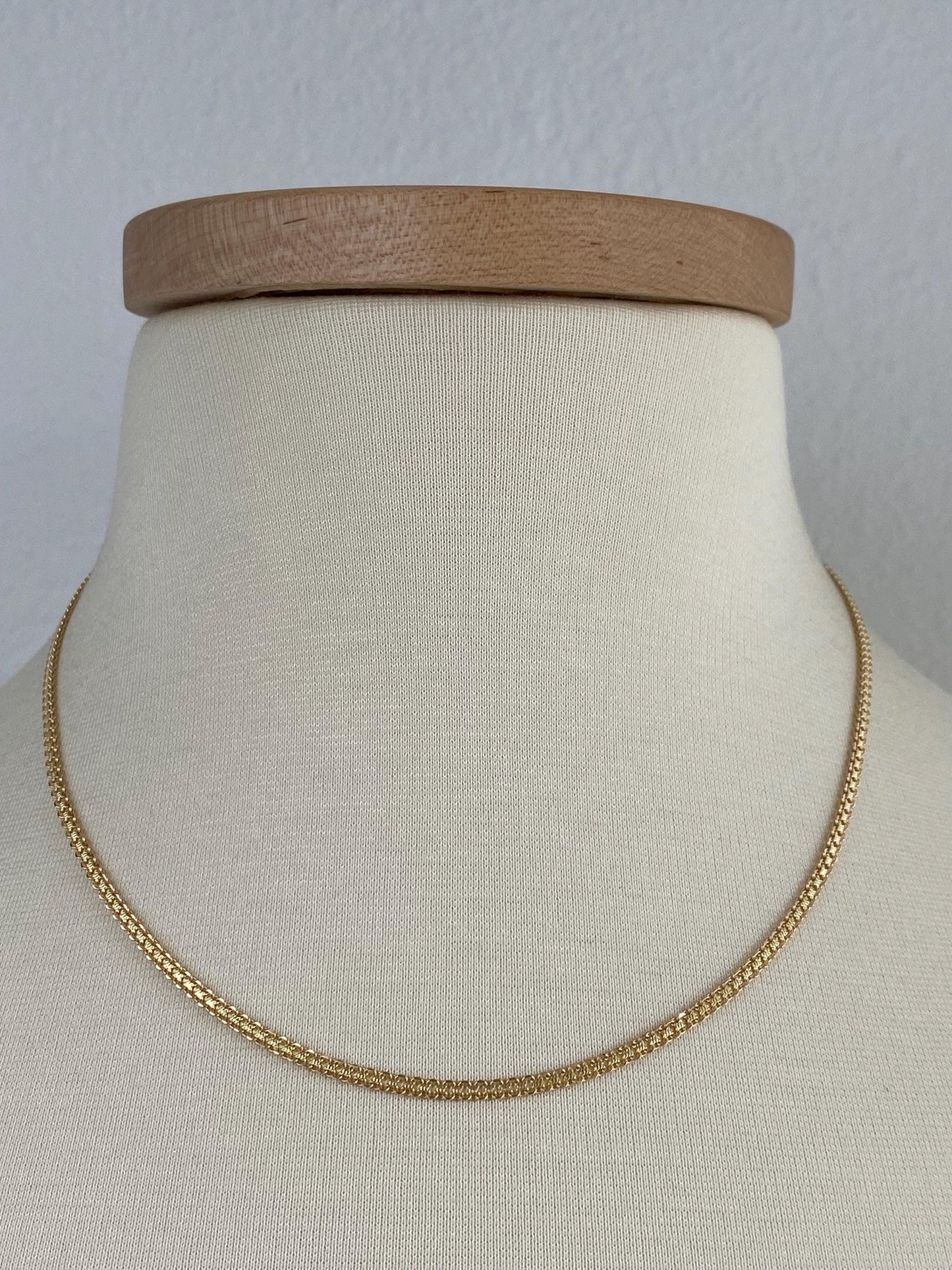 Vintage Solid 14k Yellow Gold Bismark Chain Necklace - 18 inches