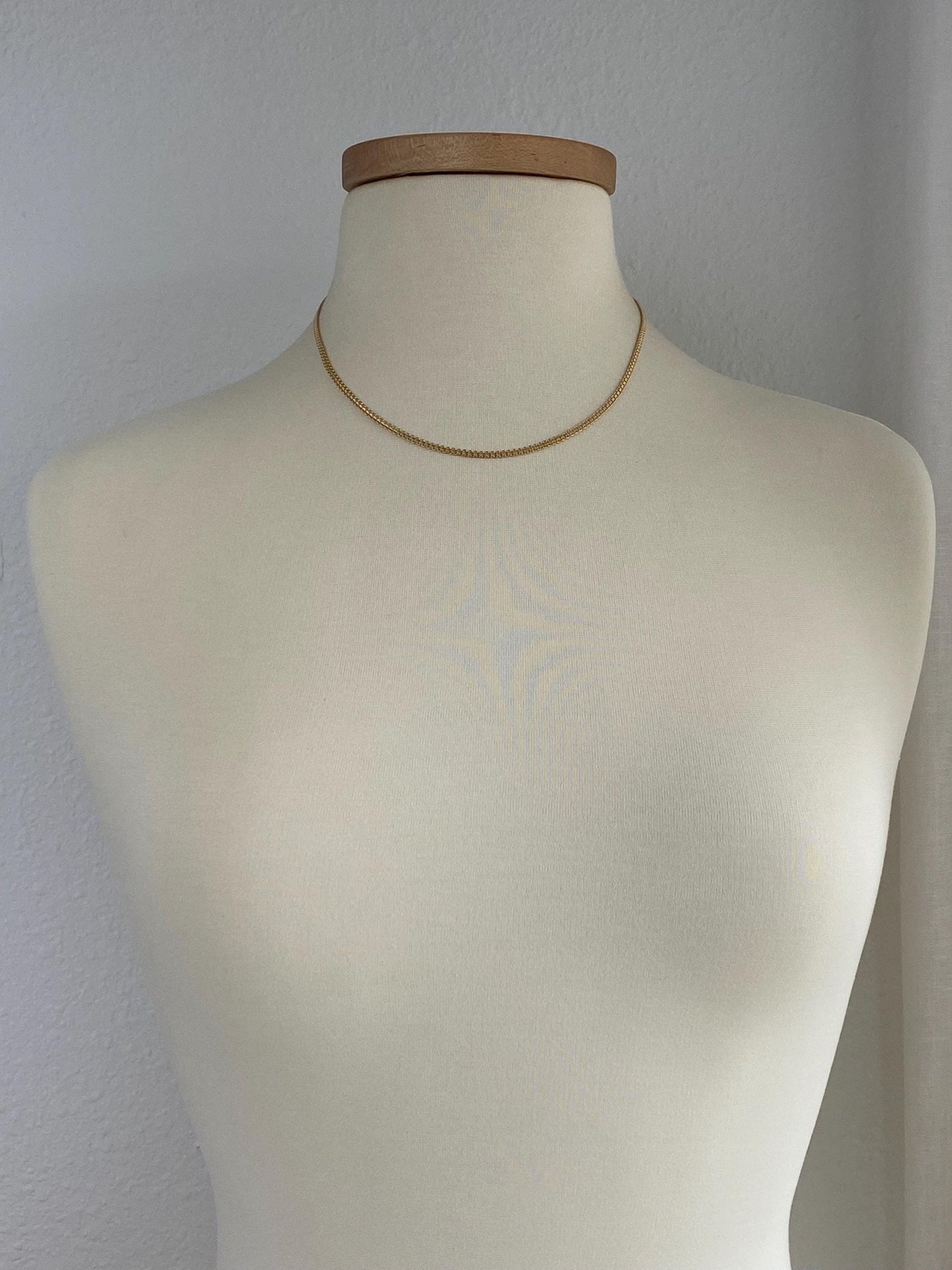 Vintage Solid 14k Yellow Gold Bismark Chain Necklace - 18 inches